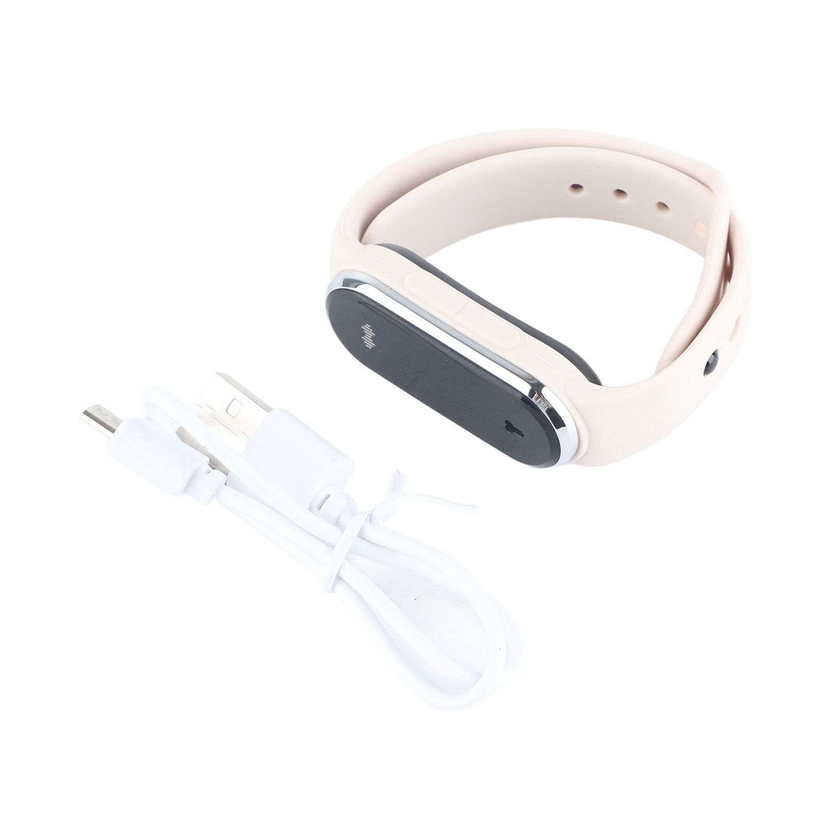 Mosquito Repellent Bracelet 5V 1A 90mah USB Rechargeable Step Counting Temperature Ultrasonic Wristband White - Image 1