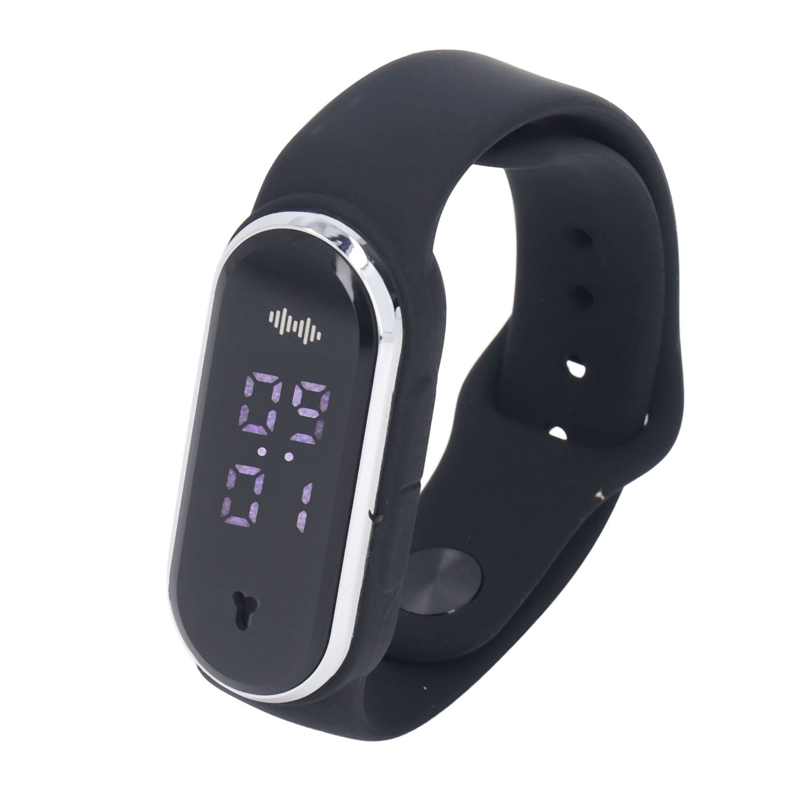 Anti Mosquito Bracelet Watch Silica Gel USB Rechargeable Ultrasonic Mosquito Repellent Bracelet for Outdoor Black - Image 3