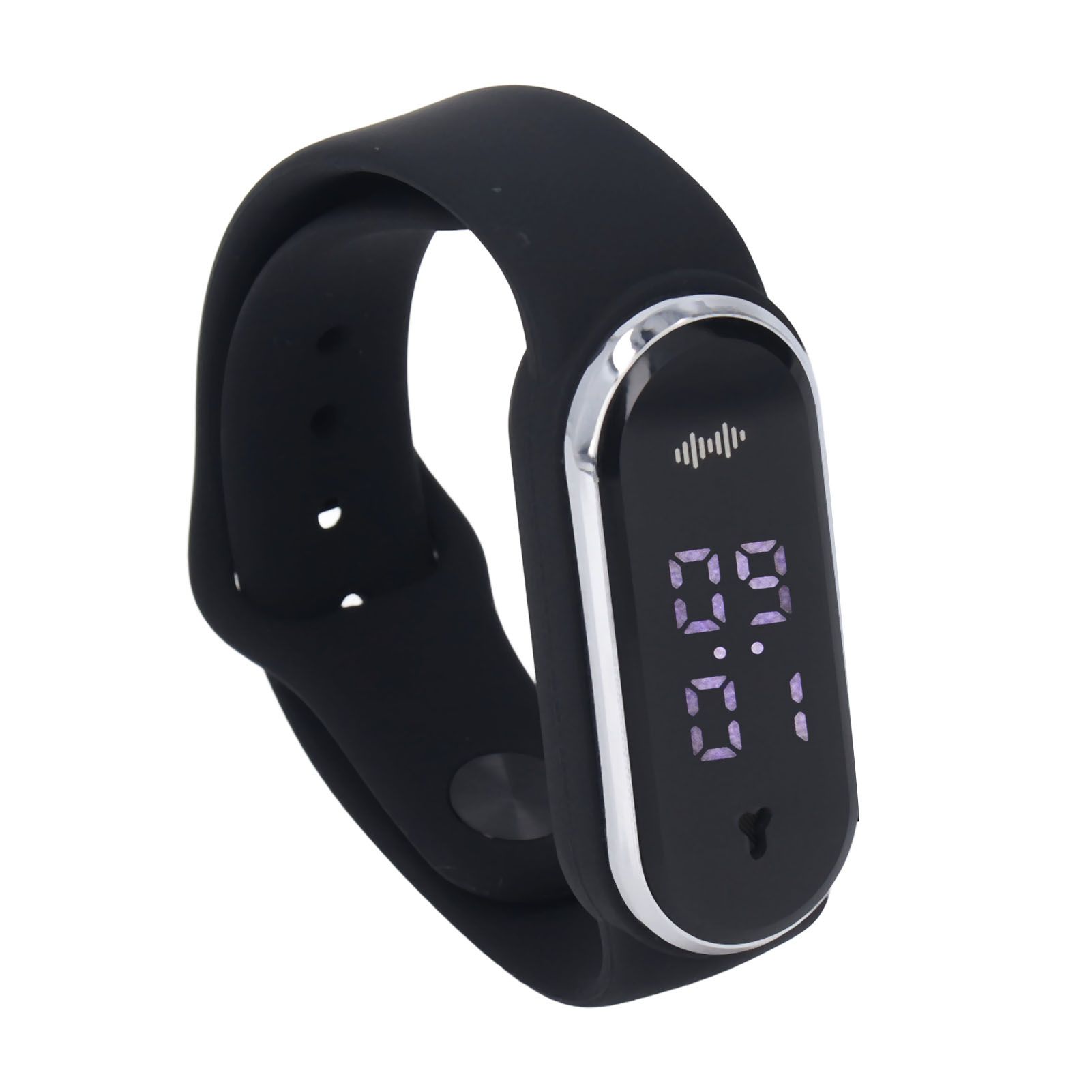 Anti Mosquito Bracelet Watch Silica Gel USB Rechargeable Ultrasonic Mosquito Repellent Bracelet for Outdoor Black - Image 5