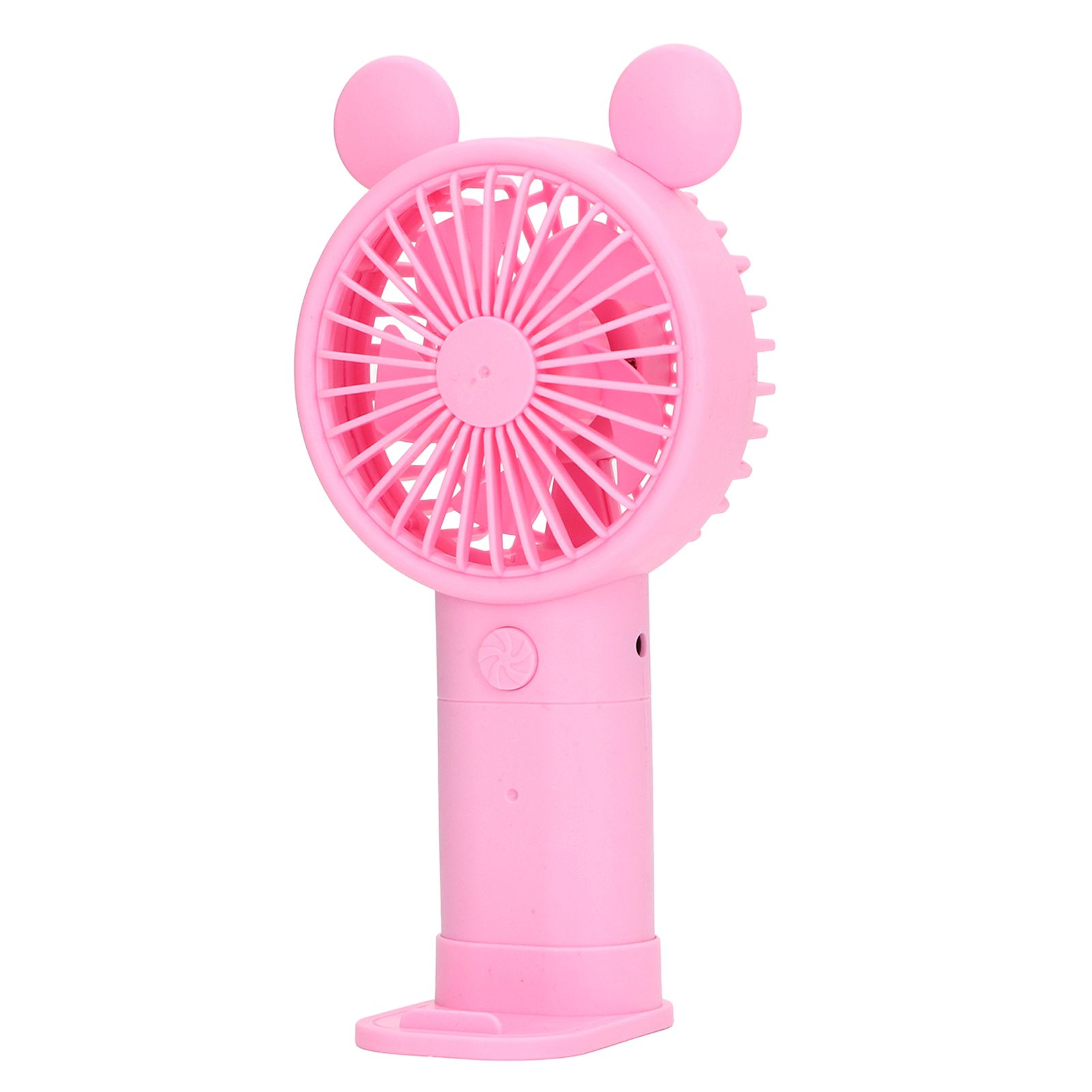 Handheld Fan Plastic USB Battery Dual Drive Built in Lithium Battery Mini Desk Fan for Summer Pink - Image 8