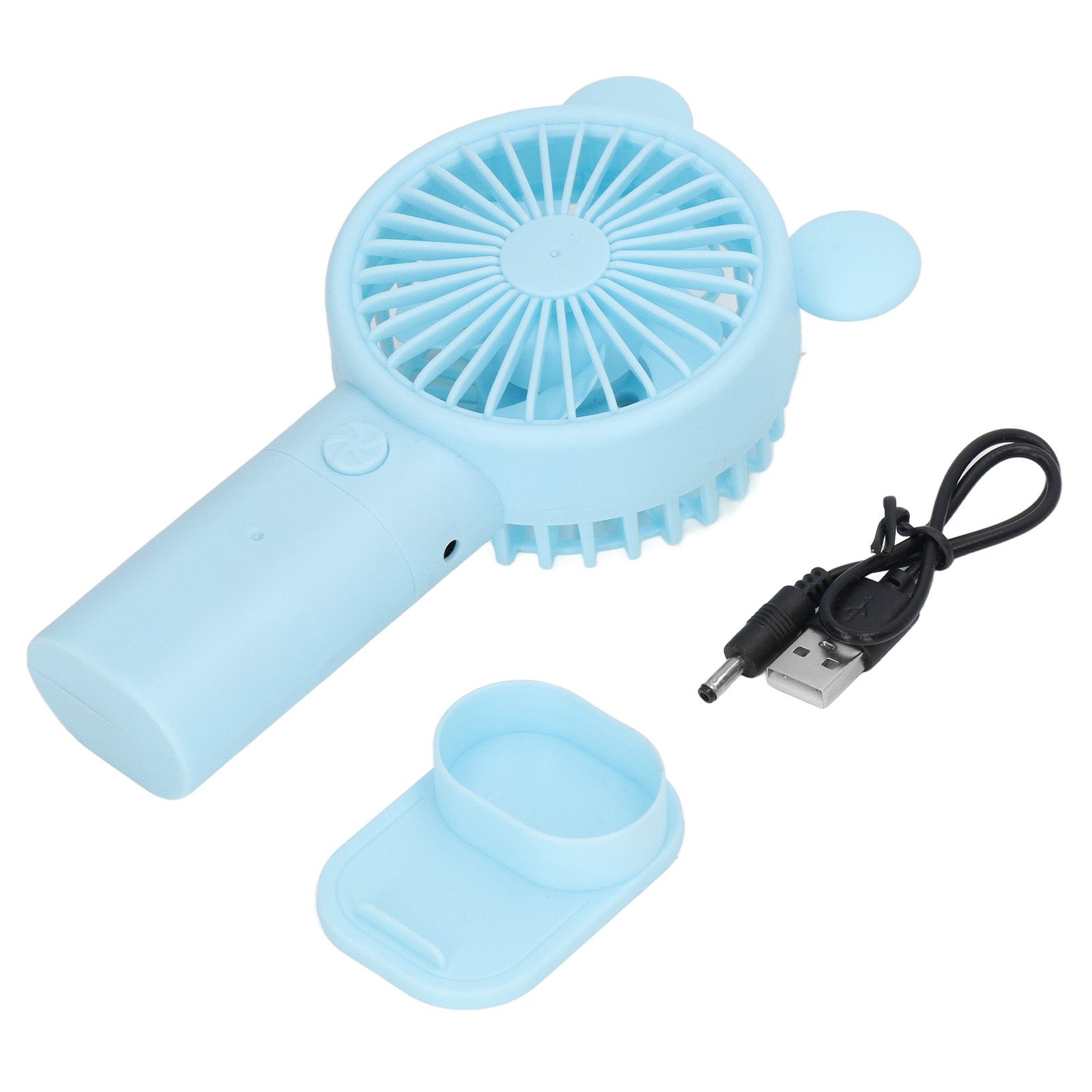Mini Handheld Fan USB 1200mAh Battery Dual Drive Portable Handheld Fan Electric Small Fan Blue - Image 1