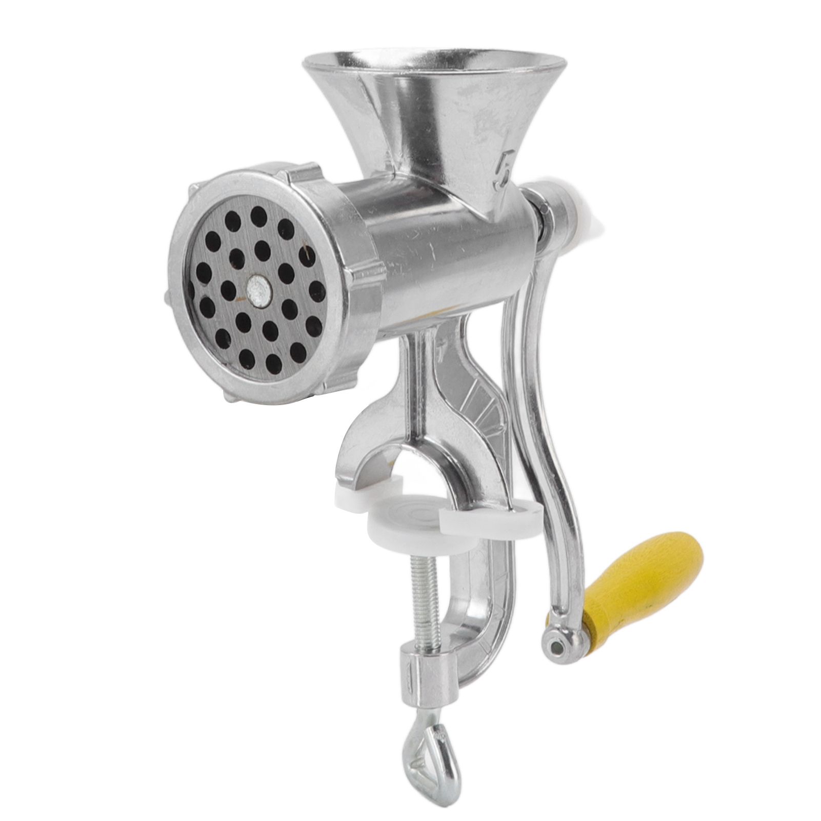 Meat Grinder Small Aluminum Alloy Composite Wood Incisive Blade Silver Manual Meat Stuffer Sausage Maker for Beef Pork - Image 2