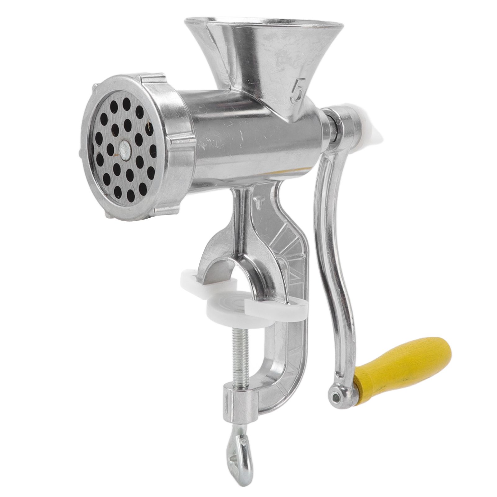 Meat Grinder Small Aluminum Alloy Composite Wood Incisive Blade Silver Manual Meat Stuffer Sausage Maker for Beef Pork - Image 3