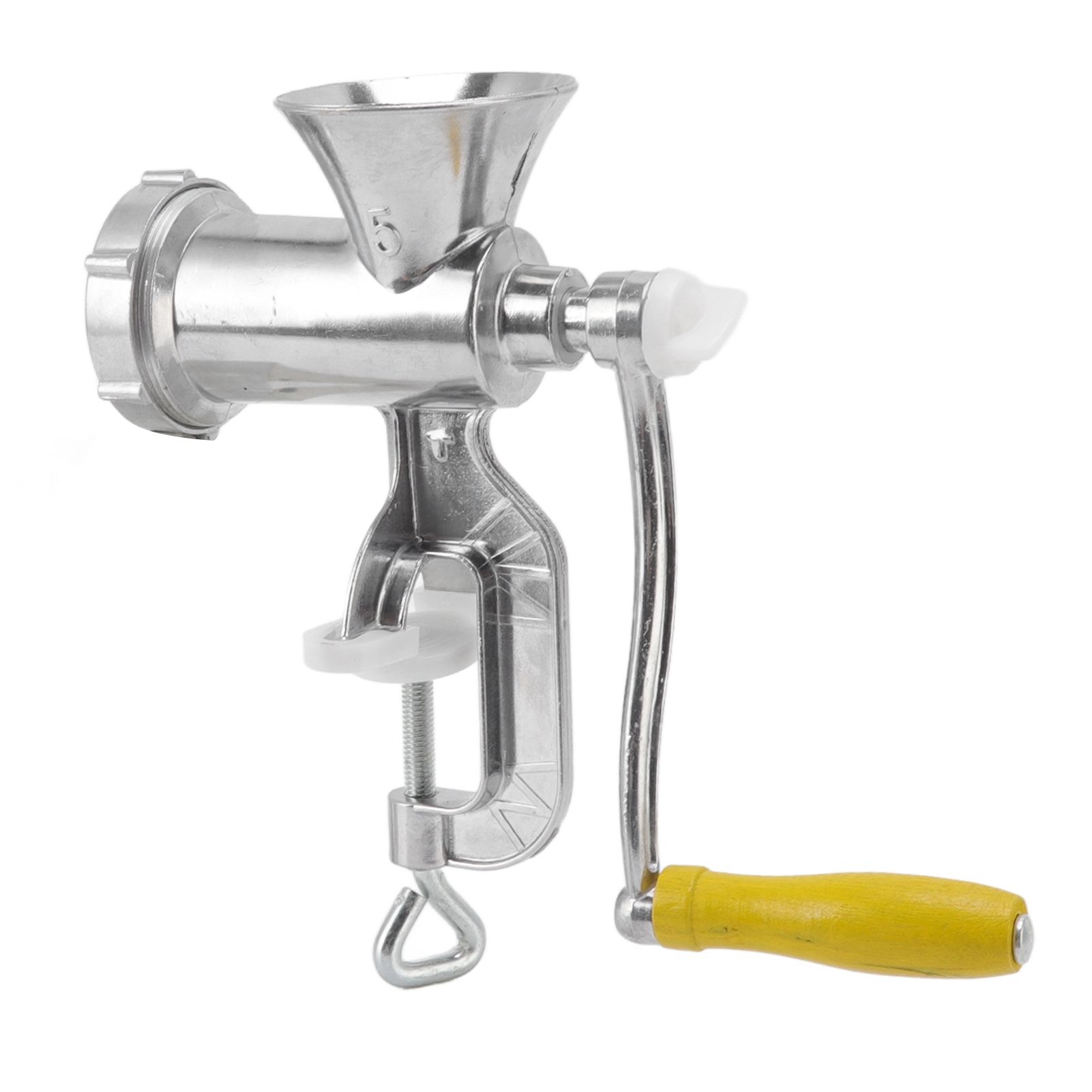 Meat Grinder Small Aluminum Alloy Composite Wood Incisive Blade Silver Manual Meat Stuffer Sausage Maker for Beef Pork - Image 4