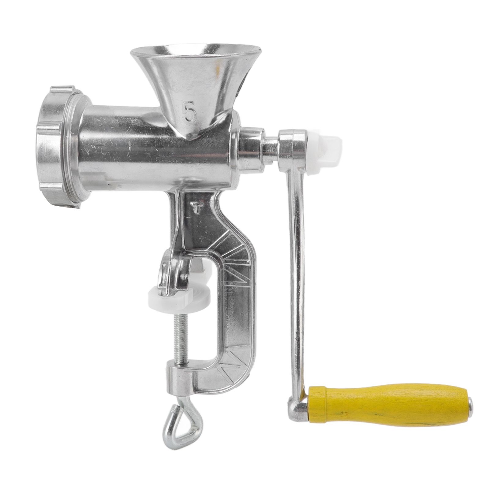 Meat Grinder Small Aluminum Alloy Composite Wood Incisive Blade Silver Manual Meat Stuffer Sausage Maker for Beef Pork - Image 7