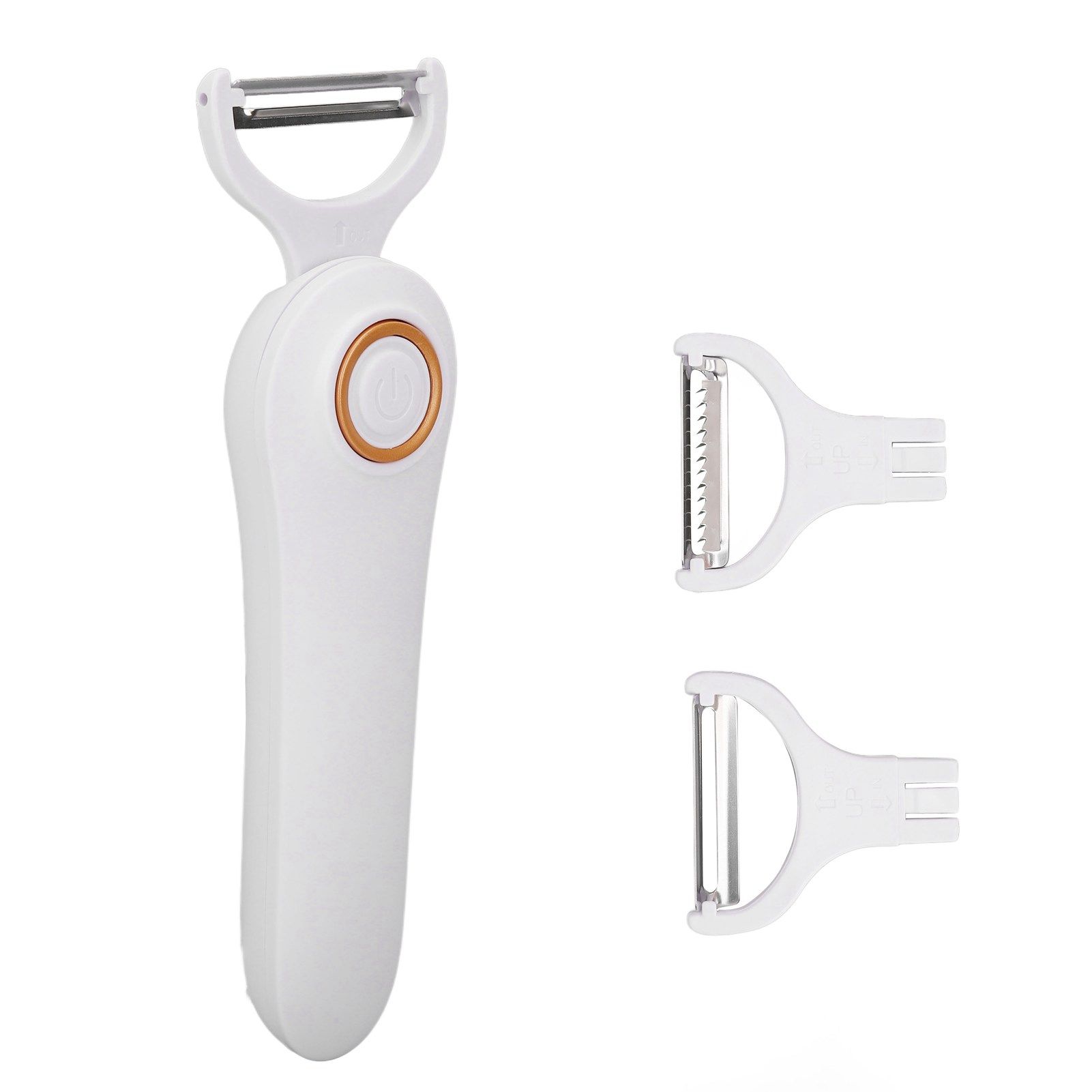 Electric Peeler Handheld USB Rechargeable Fruit Vegetables Peeler with 3 Cutter Heads for Home - Image 3