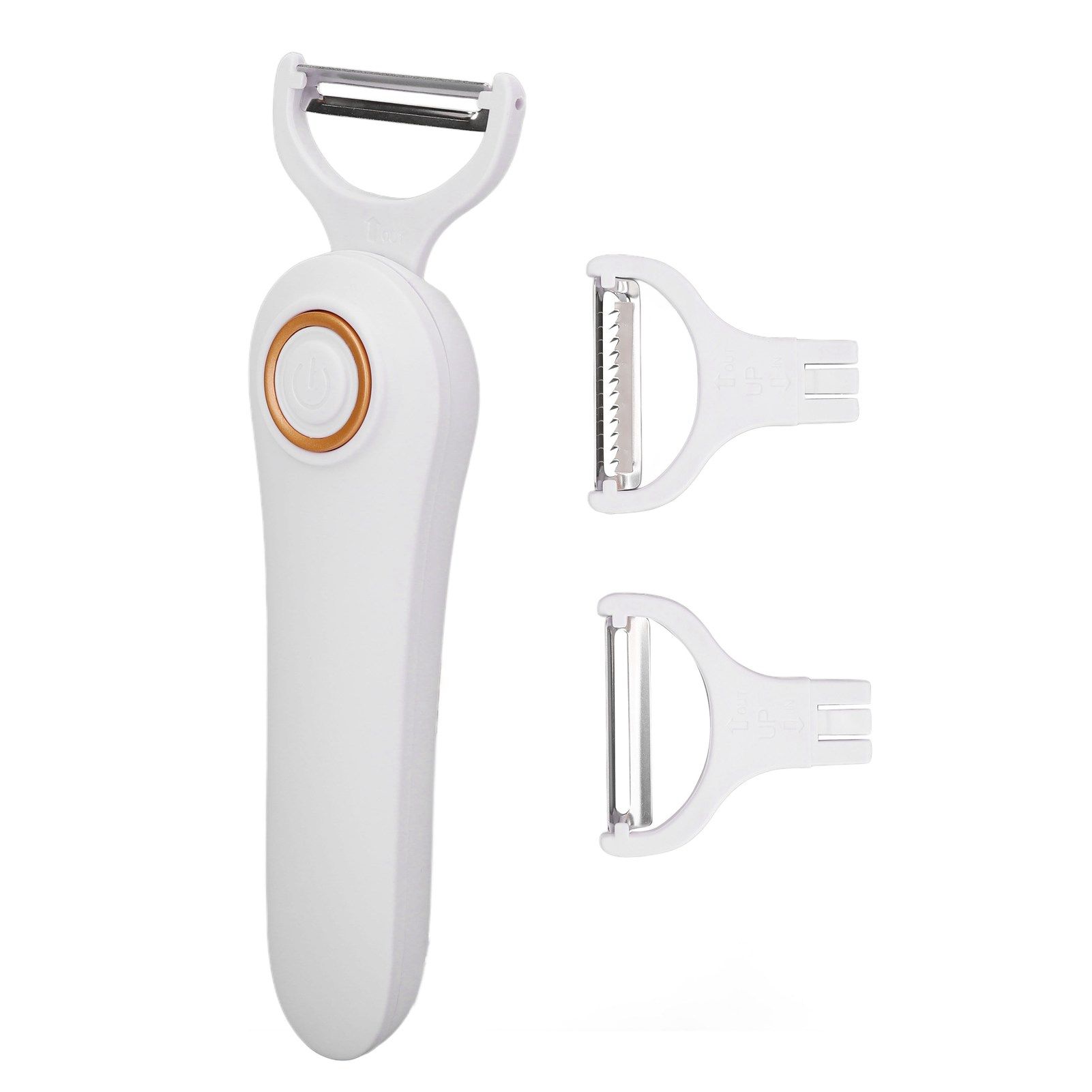 Electric Peeler Handheld USB Rechargeable Fruit Vegetables Peeler with 3 Cutter Heads for Home - Image 4