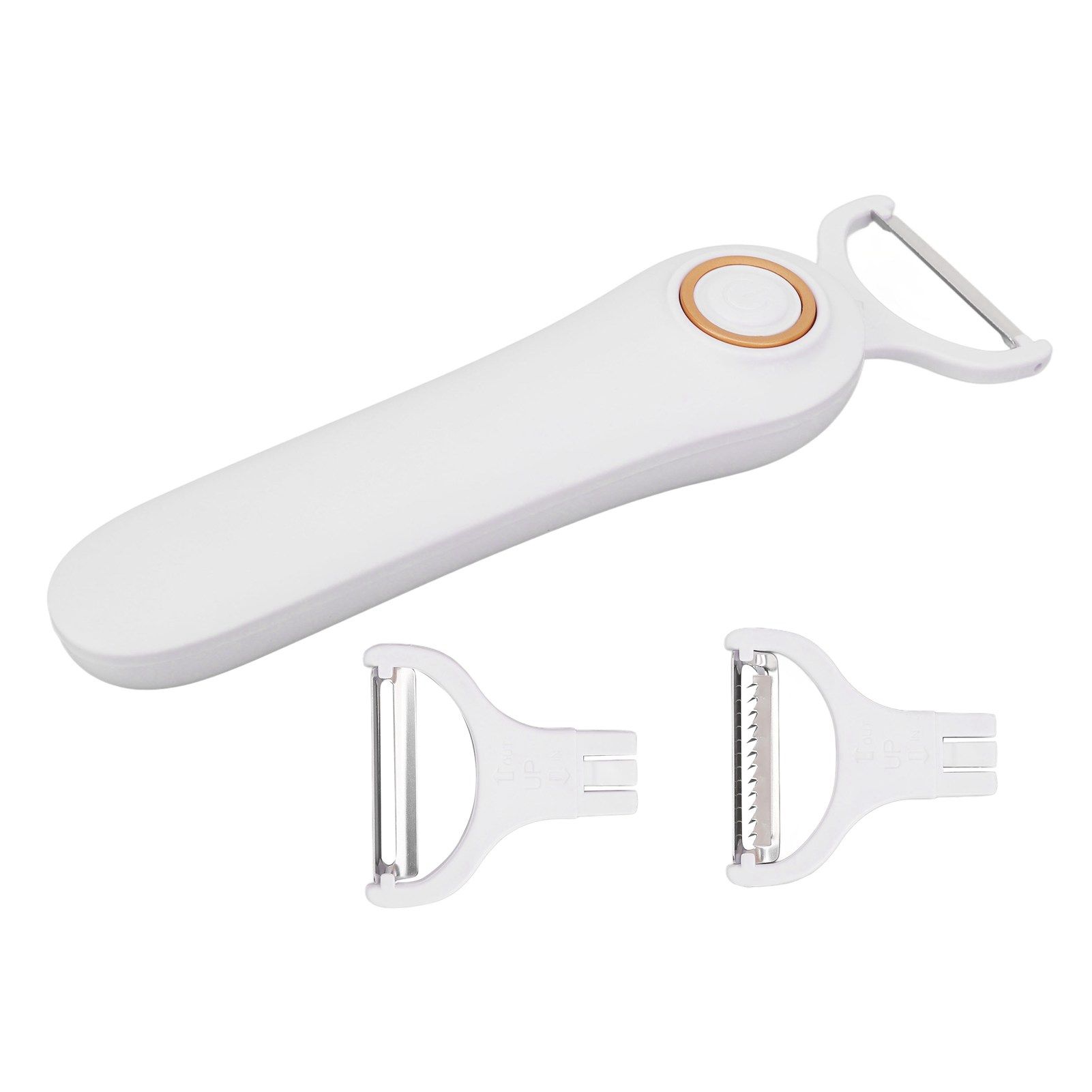Electric Peeler Handheld USB Rechargeable Fruit Vegetables Peeler with 3 Cutter Heads for Home - Image 6