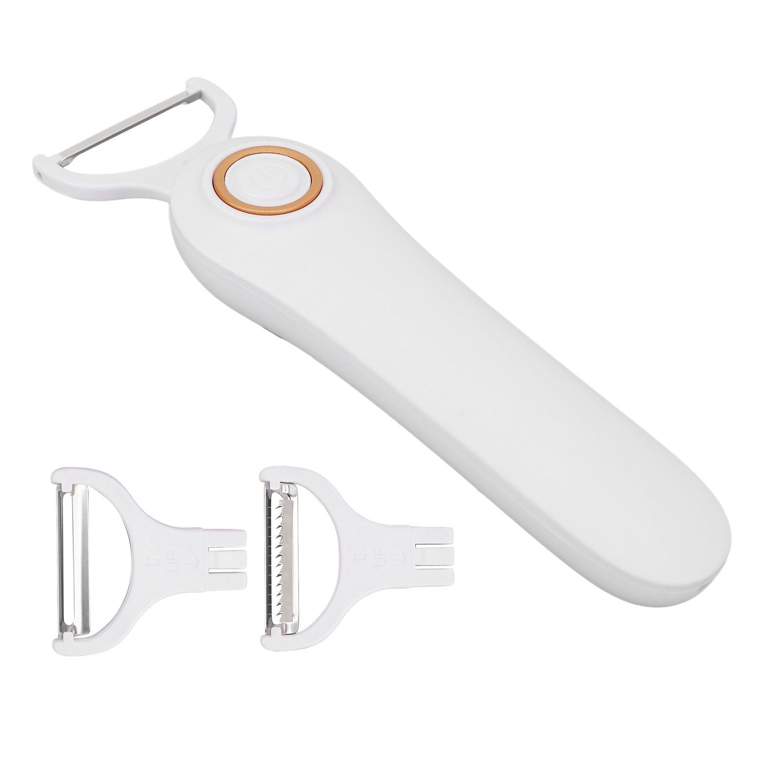 Electric Peeler Handheld USB Rechargeable Fruit Vegetables Peeler with 3 Cutter Heads for Home - Image 7