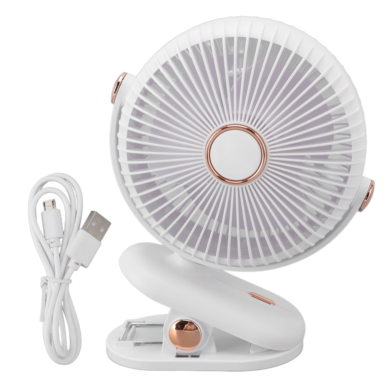 Desk Clip On Fan 3 Wind Speed Safe Design Compact Portable Desktop Fan Clip On Fan for Home Dorm Stroller White - Image 1