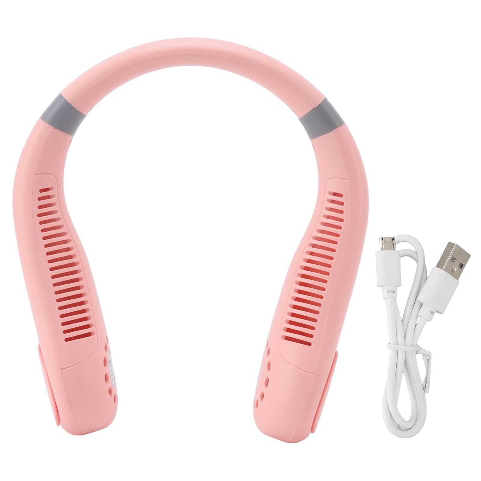Bladeless Neck Fan Breathing Light 2400mah Rechargeable Hands Free Mini Neck Fan for Outdoor Travel Pink - Image 1