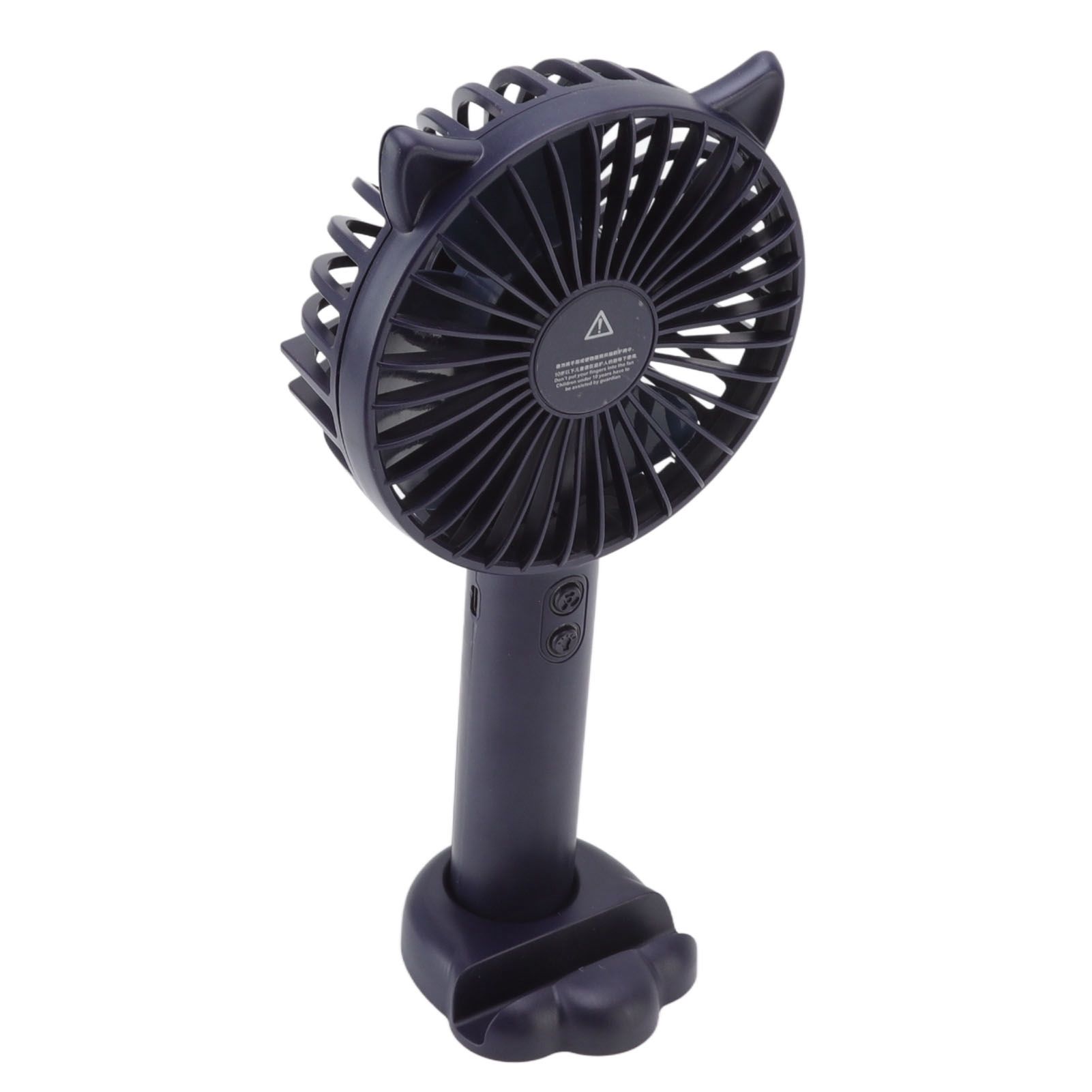 Hand Held Fan Portable USB Rechargeable Cute 3 Speed Wind Regulable ABS PC Battery Operated Fan for Travel Dark Blue - Image 2