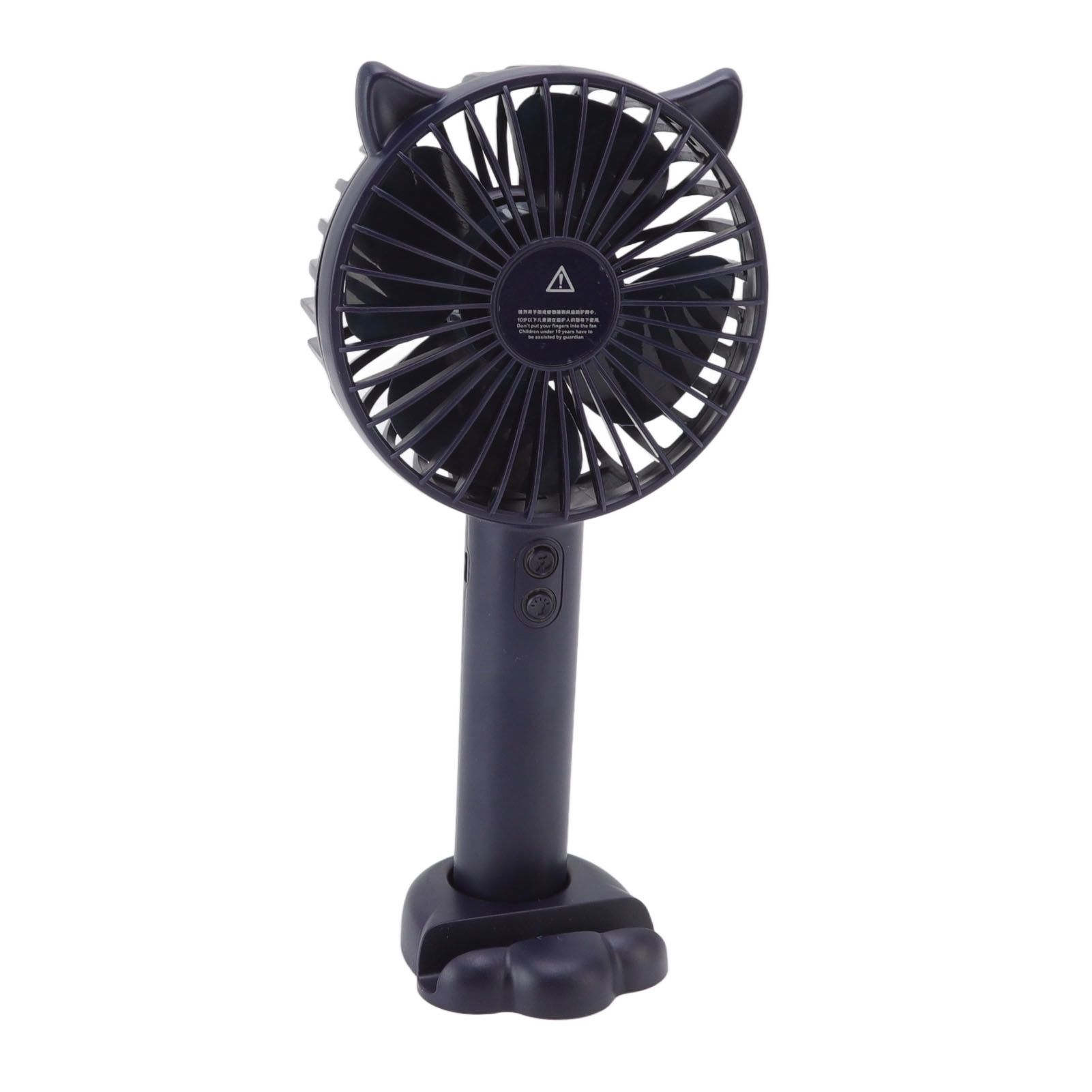 Hand Held Fan Portable USB Rechargeable Cute 3 Speed Wind Regulable ABS PC Battery Operated Fan for Travel Dark Blue - Image 4