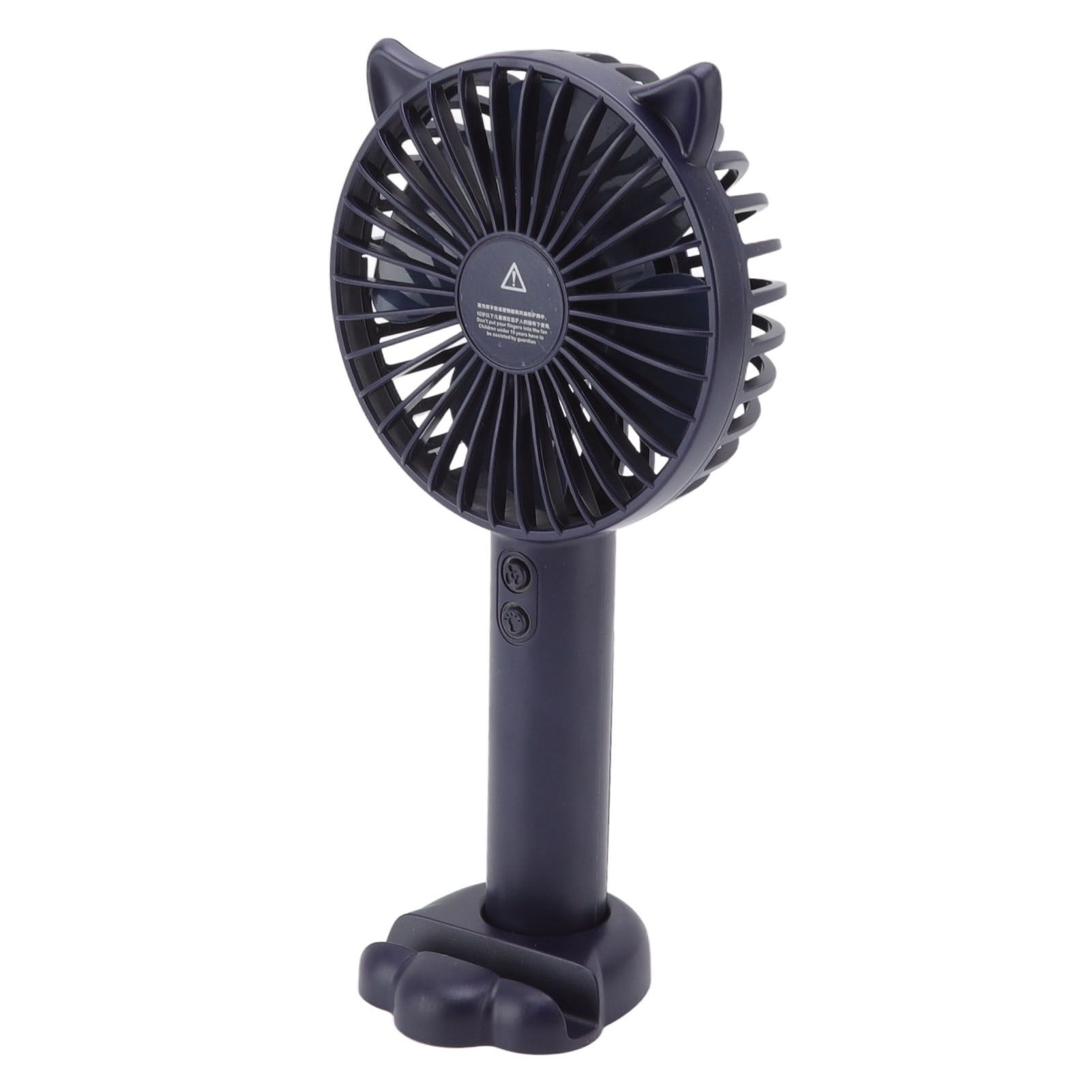 Hand Held Fan Portable USB Rechargeable Cute 3 Speed Wind Regulable ABS PC Battery Operated Fan for Travel Dark Blue - Image 5