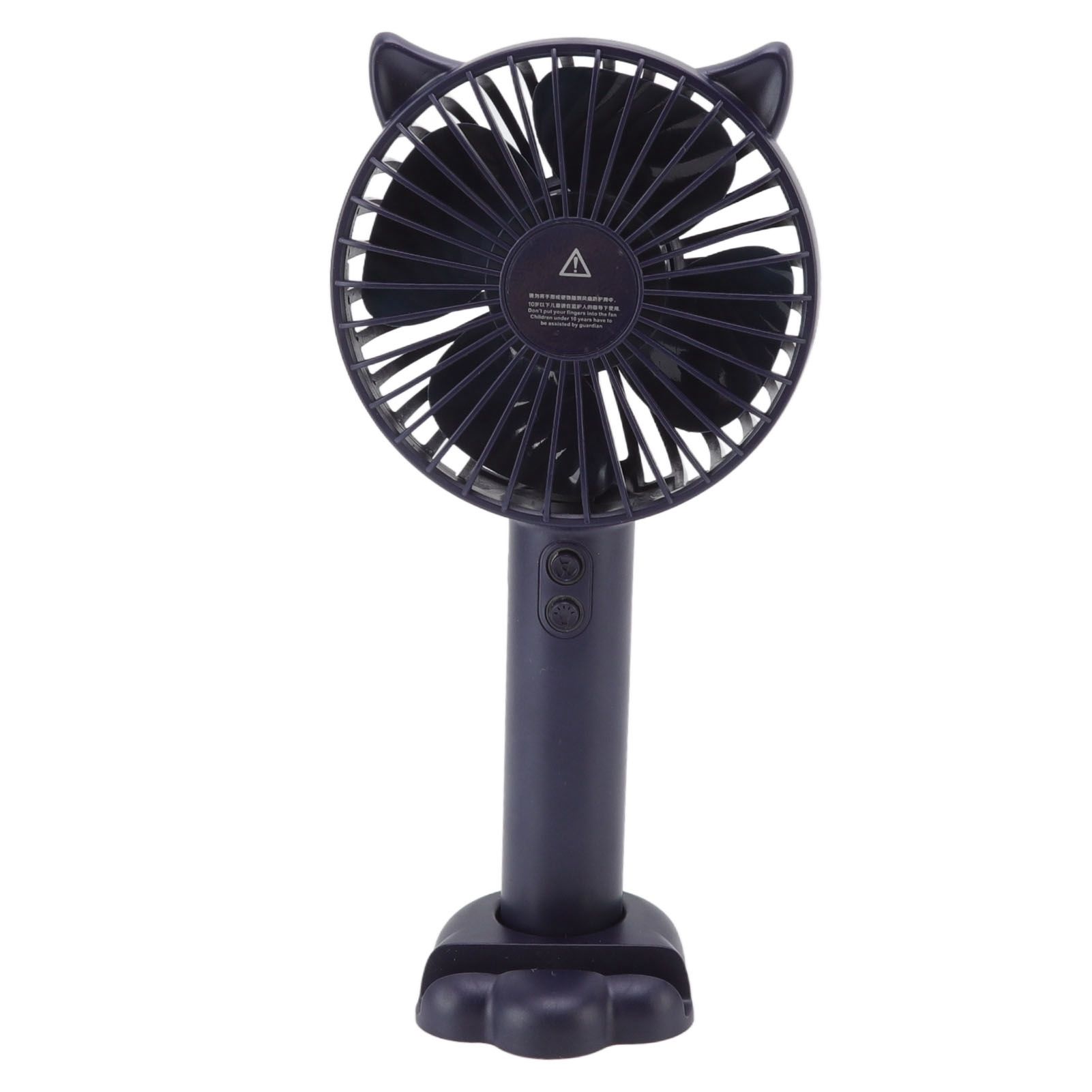 Hand Held Fan Portable USB Rechargeable Cute 3 Speed Wind Regulable ABS PC Battery Operated Fan for Travel Dark Blue - Image 6