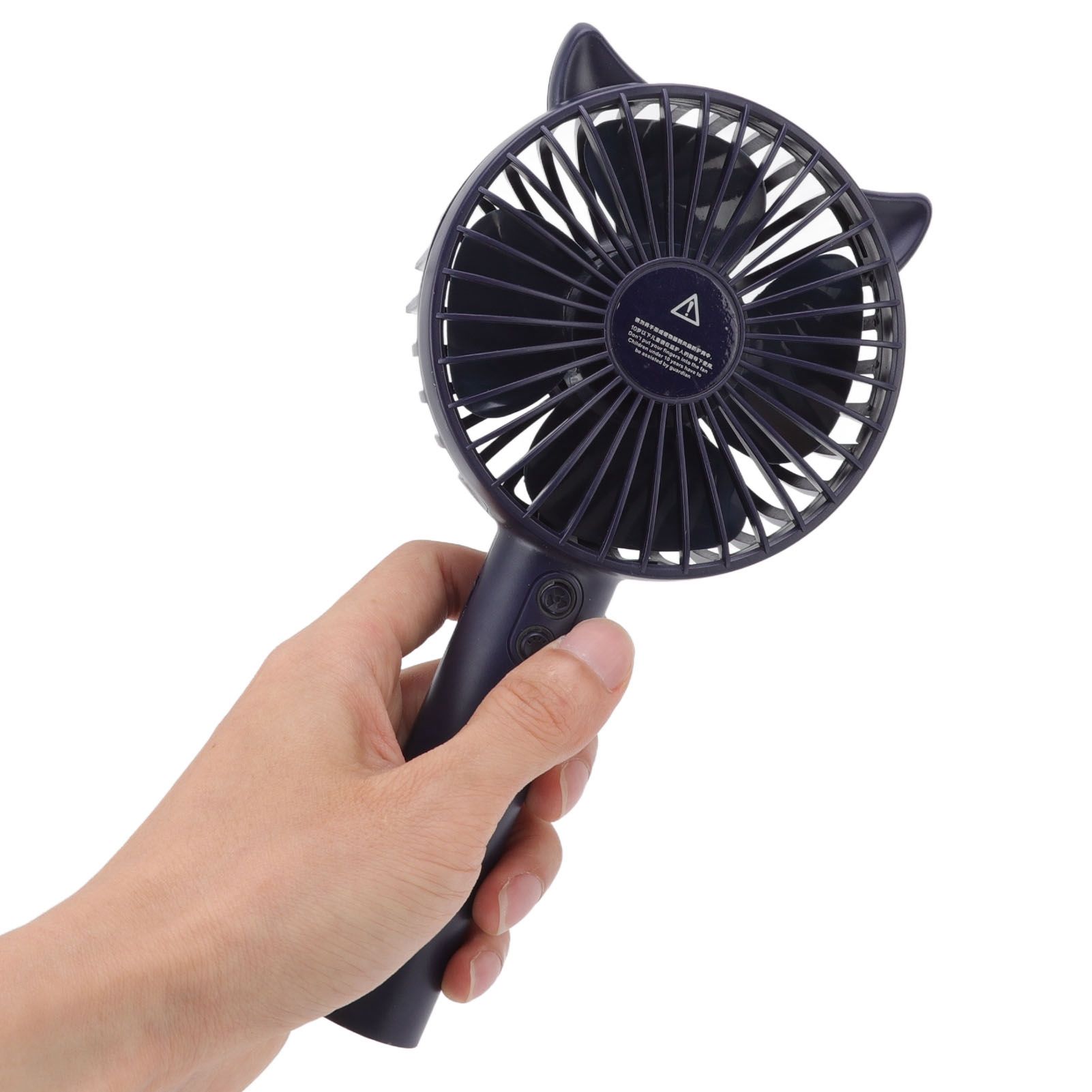 Hand Held Fan Portable USB Rechargeable Cute 3 Speed Wind Regulable ABS PC Battery Operated Fan for Travel Dark Blue - Image 8
