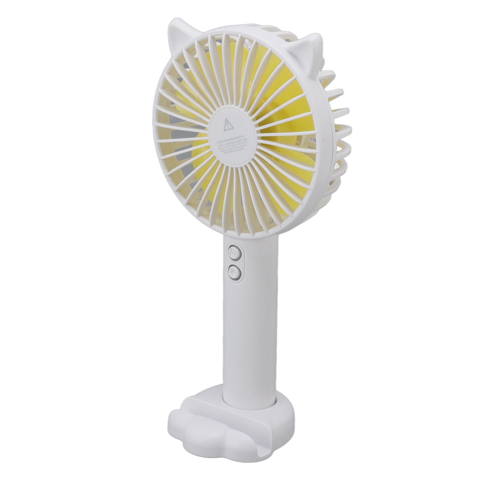 Hand Held Fan Portable USB Rechargeable Cute 3 Speed Wind Regulable ABS PC Battery Operated Fan for Travel White - Image 2