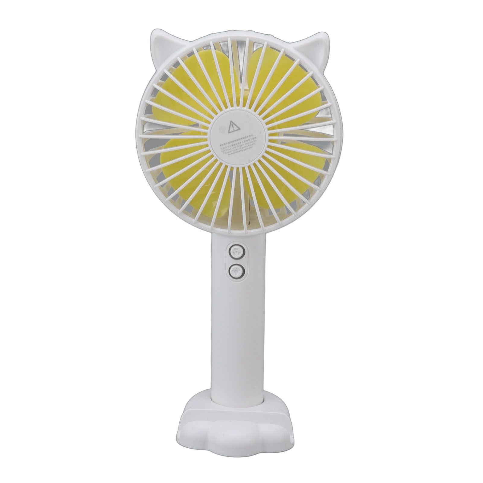 Hand Held Fan Portable USB Rechargeable Cute 3 Speed Wind Regulable ABS PC Battery Operated Fan for Travel White - Image 3