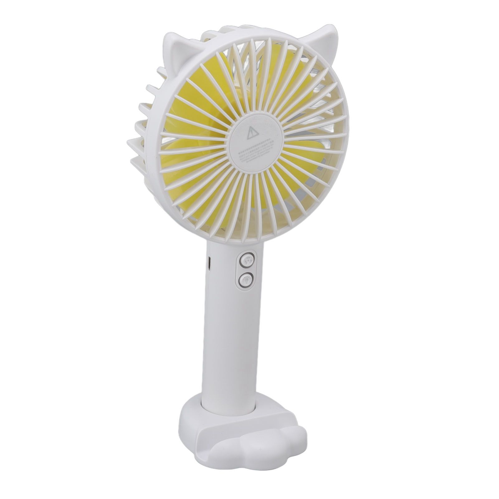 Hand Held Fan Portable USB Rechargeable Cute 3 Speed Wind Regulable ABS PC Battery Operated Fan for Travel White - Image 6