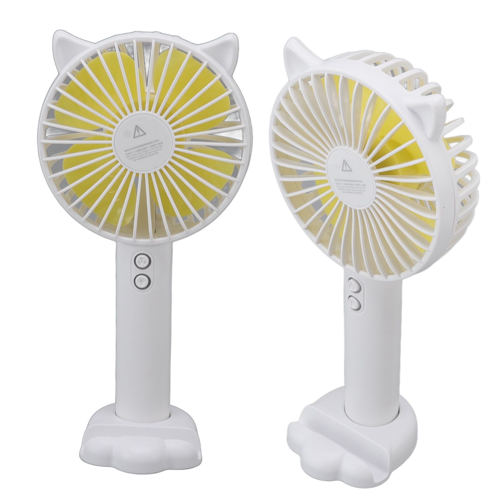 Hand Held Fan Portable USB Rechargeable Cute 3 Speed Wind Regulable ABS PC Battery Operated Fan for Travel White - Image 7