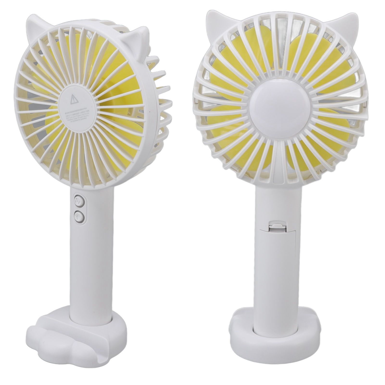 Hand Held Fan Portable USB Rechargeable Cute 3 Speed Wind Regulable ABS PC Battery Operated Fan for Travel White - Image 8