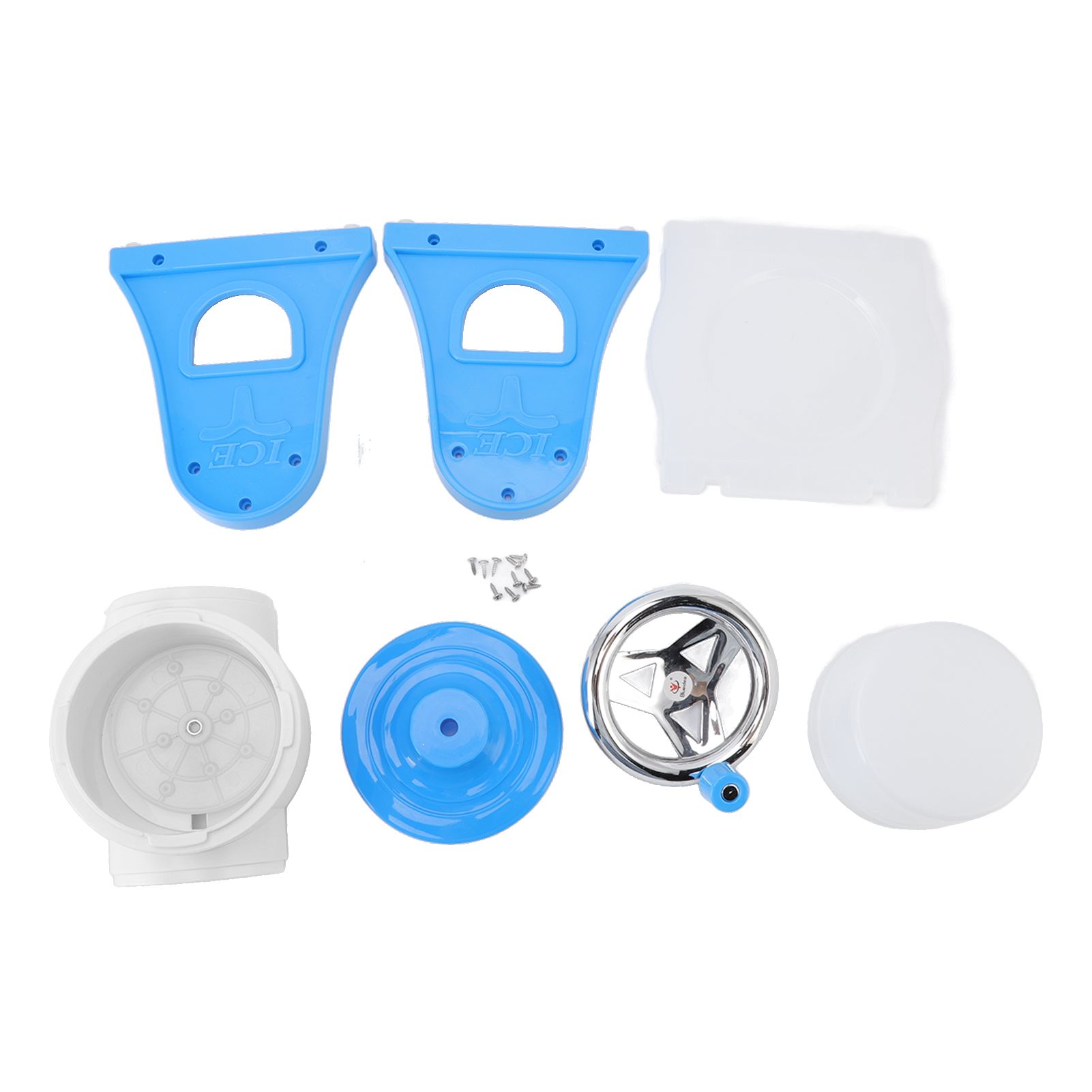 Hand Crank Shaved Ice Machine Stainless Steel Blades Safe Portable Ice Crusher for Home Restaurants Cafes Food Stalls Blue - Image 1