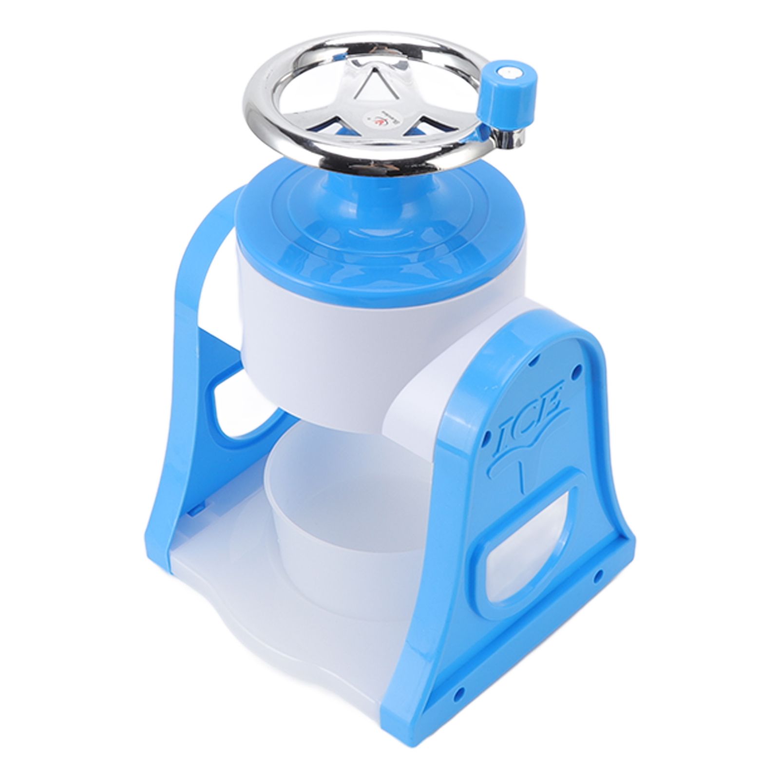 Hand Crank Shaved Ice Machine Stainless Steel Blades Safe Portable Ice Crusher for Home Restaurants Cafes Food Stalls Blue - Image 4
