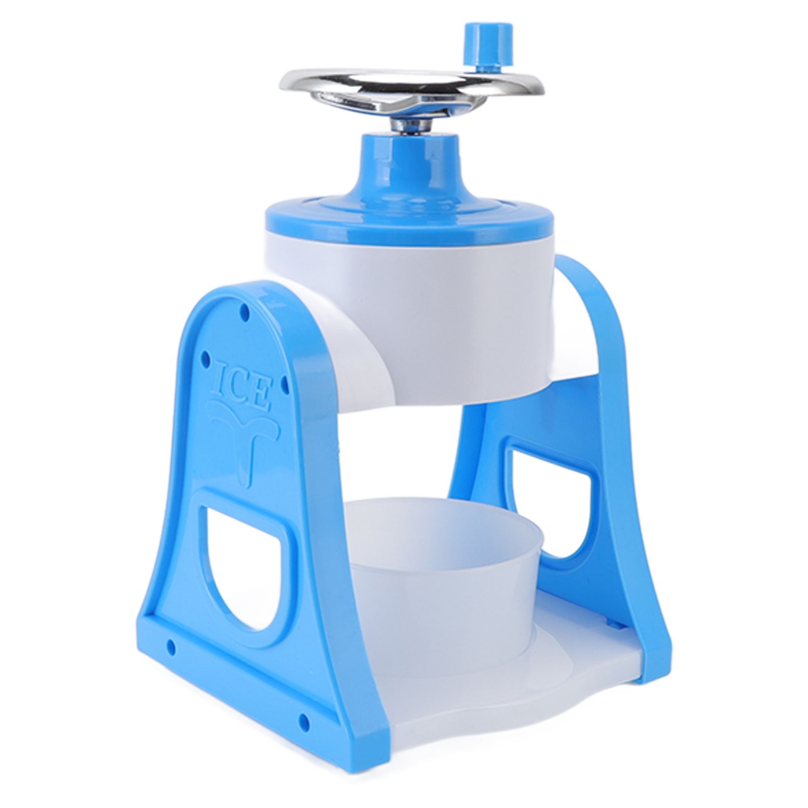 Hand Crank Shaved Ice Machine Stainless Steel Blades Safe Portable Ice Crusher for Home Restaurants Cafes Food Stalls Blue - Image 5