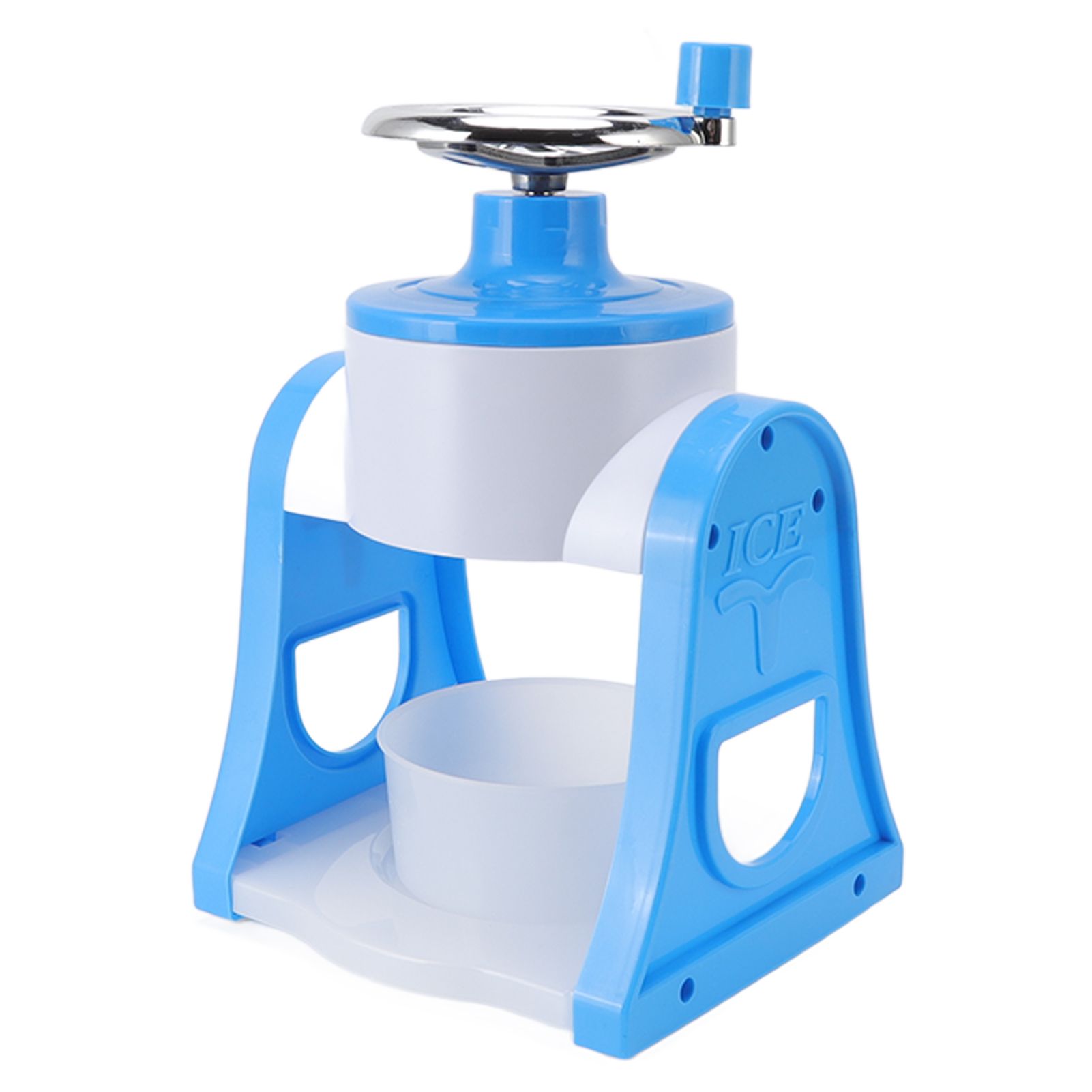 Hand Crank Shaved Ice Machine Stainless Steel Blades Safe Portable Ice Crusher for Home Restaurants Cafes Food Stalls Blue - Image 6