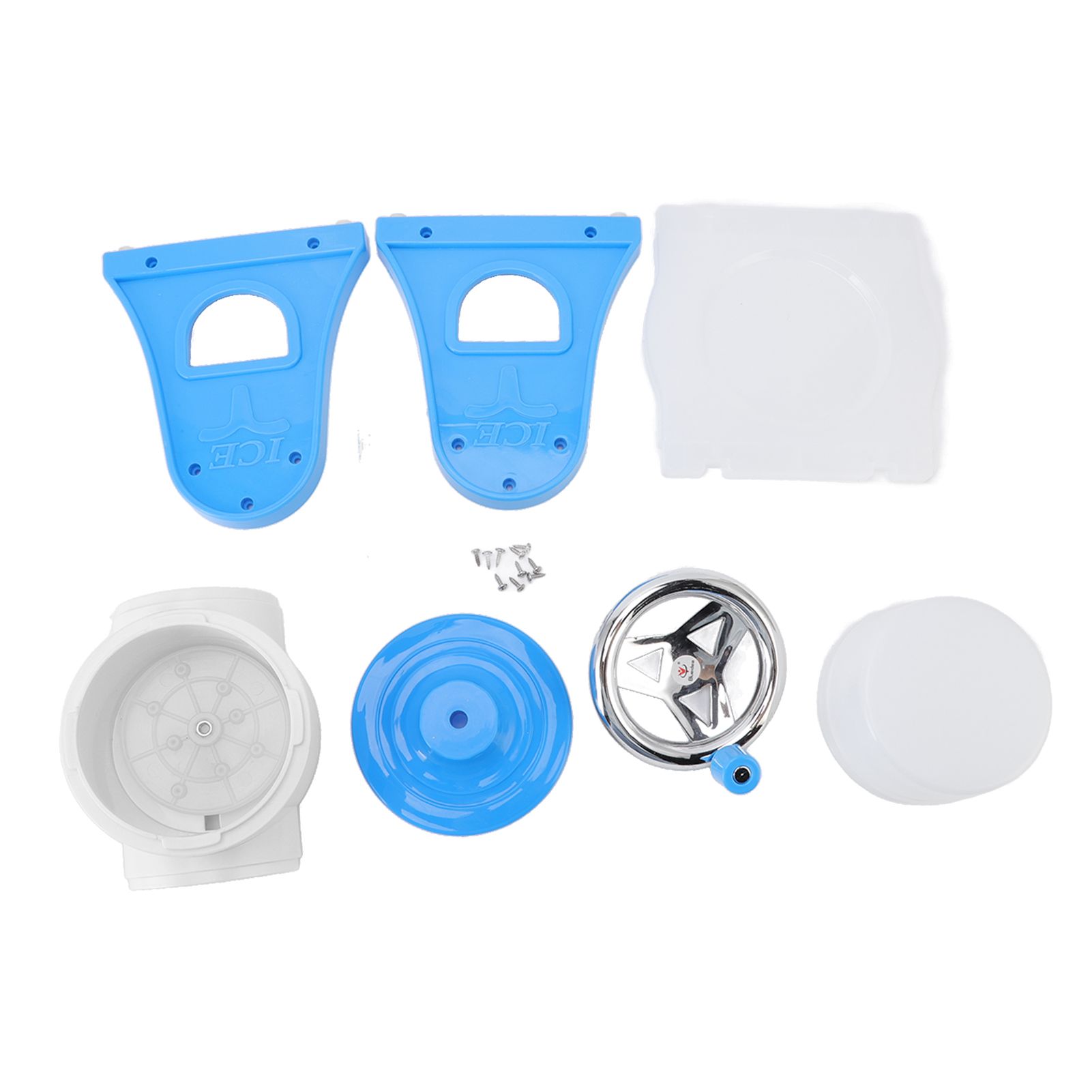 Hand Crank Shaved Ice Machine Stainless Steel Blades Safe Portable Ice Crusher for Home Restaurants Cafes Food Stalls Blue - Image 8