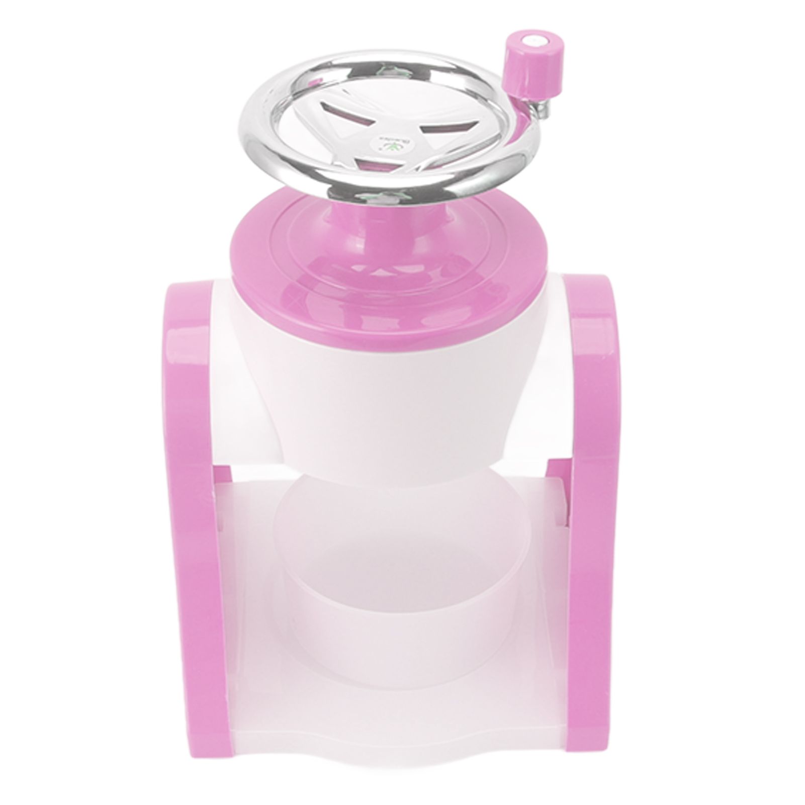 Hand Crank Shaved Ice Machine Stainless Steel Blades Safe Portable Ice Crusher for Home Restaurants Cafes Food Stalls Pink - Image 3