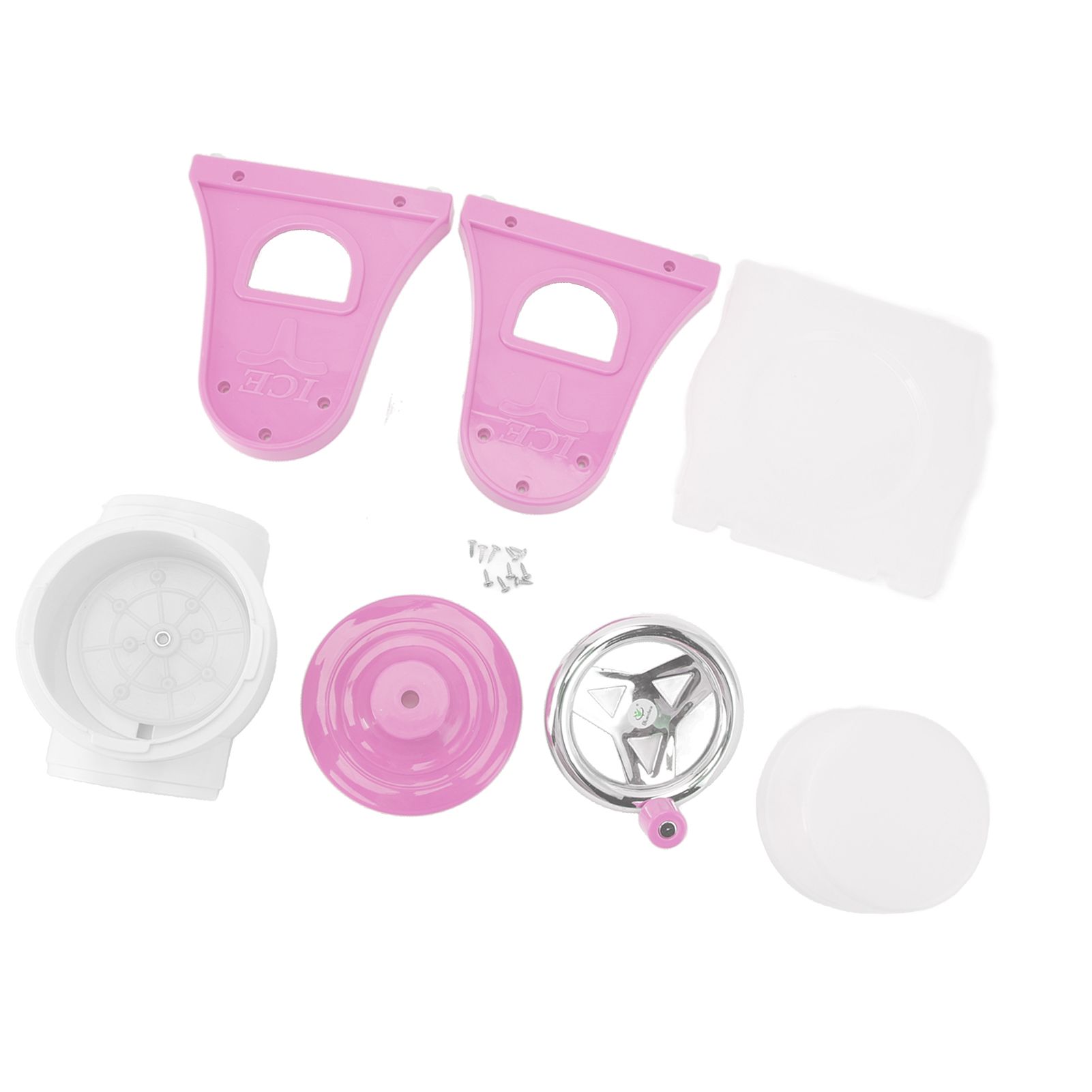 Hand Crank Shaved Ice Machine Stainless Steel Blades Safe Portable Ice Crusher for Home Restaurants Cafes Food Stalls Pink - Image 8