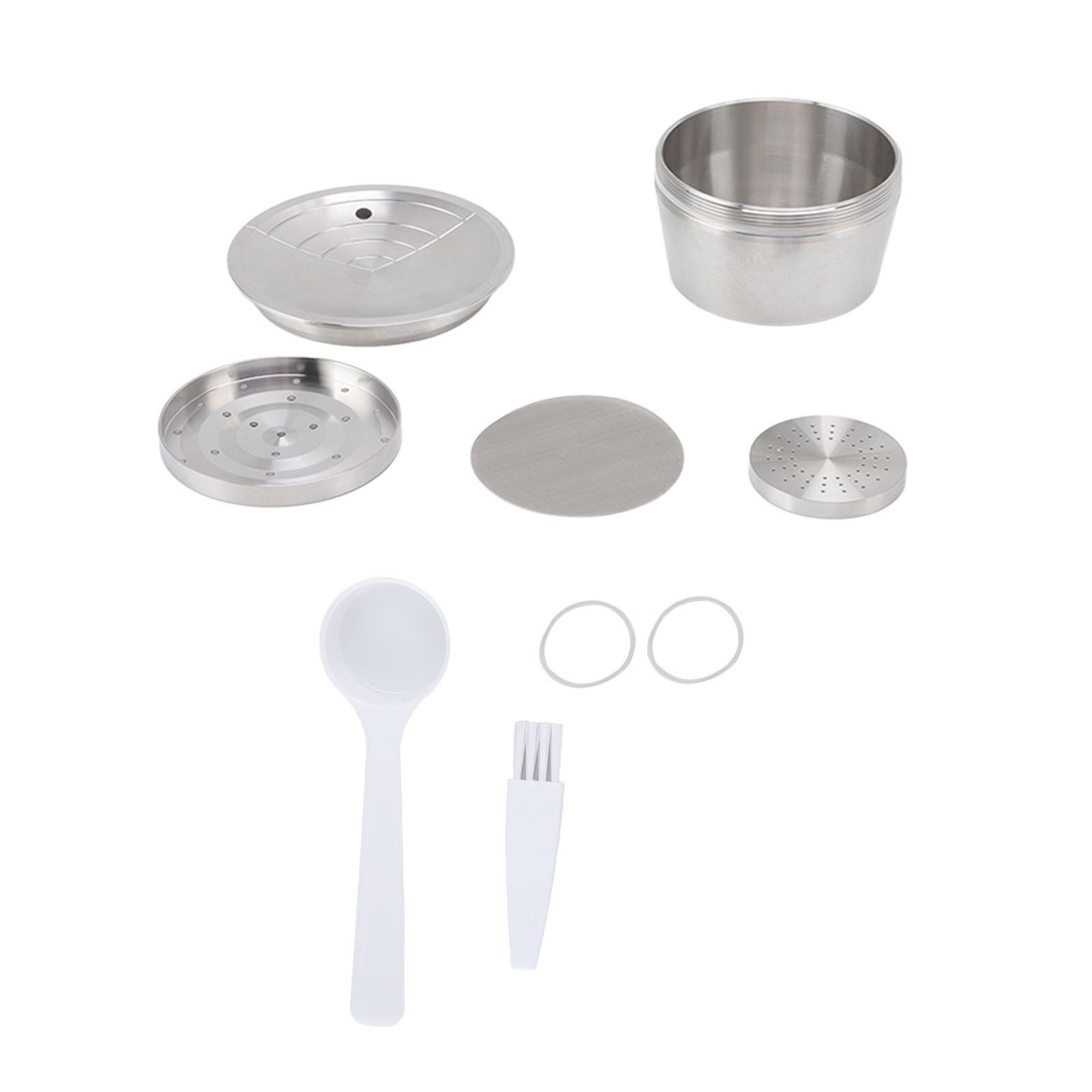 Stainless Steel Coffee Capsule Kit Reusable Filter Gasket Brush Spoon Powder Pressing Plate for EDG DG325 - Image 1