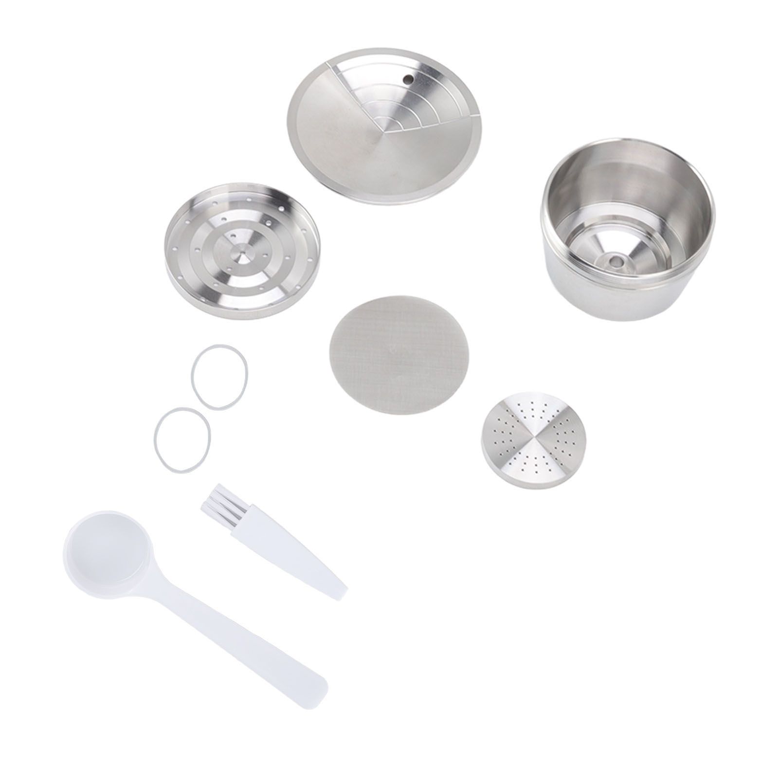Stainless Steel Coffee Capsule Kit Reusable Filter Gasket Brush Spoon Powder Pressing Plate for EDG DG325 - Image 2