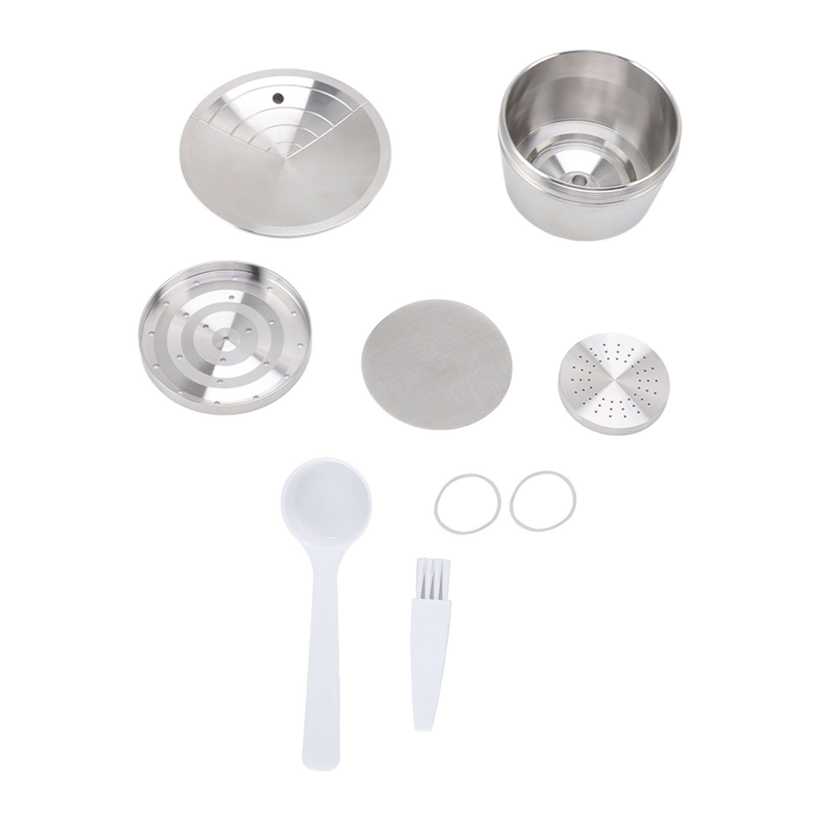 Stainless Steel Coffee Capsule Kit Reusable Filter Gasket Brush Spoon Powder Pressing Plate for EDG DG325 - Image 3