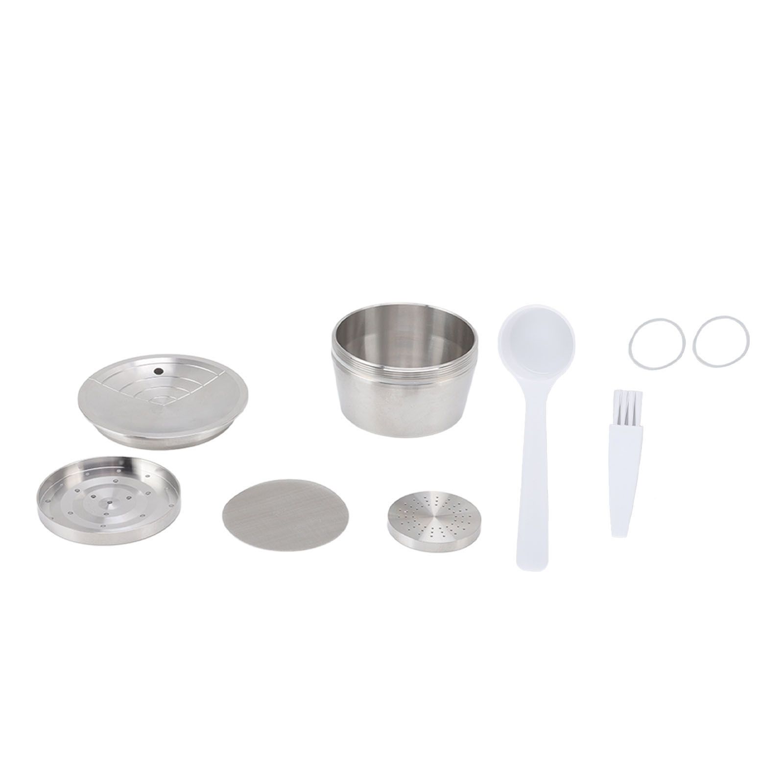 Stainless Steel Coffee Capsule Kit Reusable Filter Gasket Brush Spoon Powder Pressing Plate for EDG DG325 - Image 4