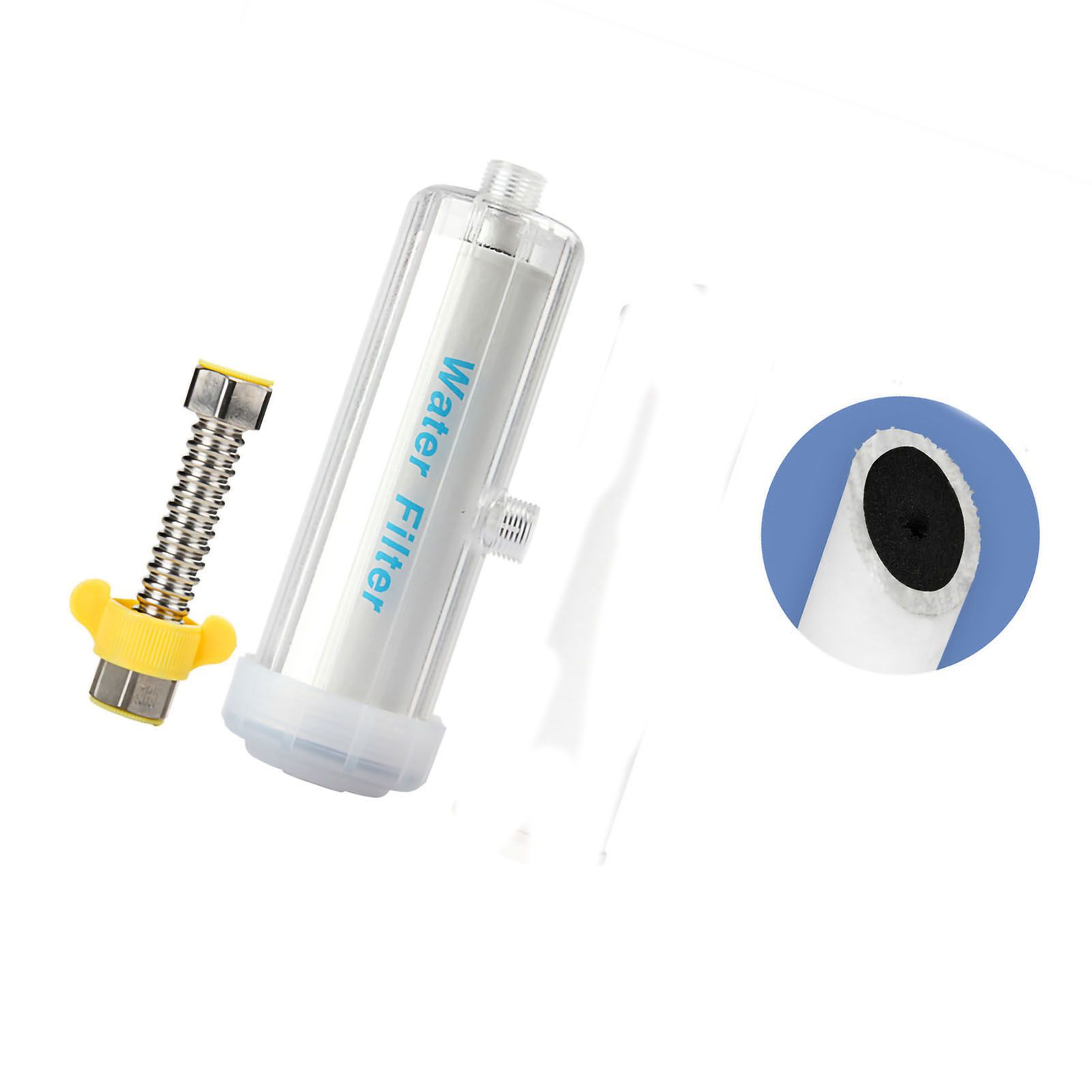 Shower Water Filter Efficient Activated Carbon Healthy Skin Care Shower Water Filter for Bathing Bath Filter (Cotton Carbon Composite Filter) - Image 2