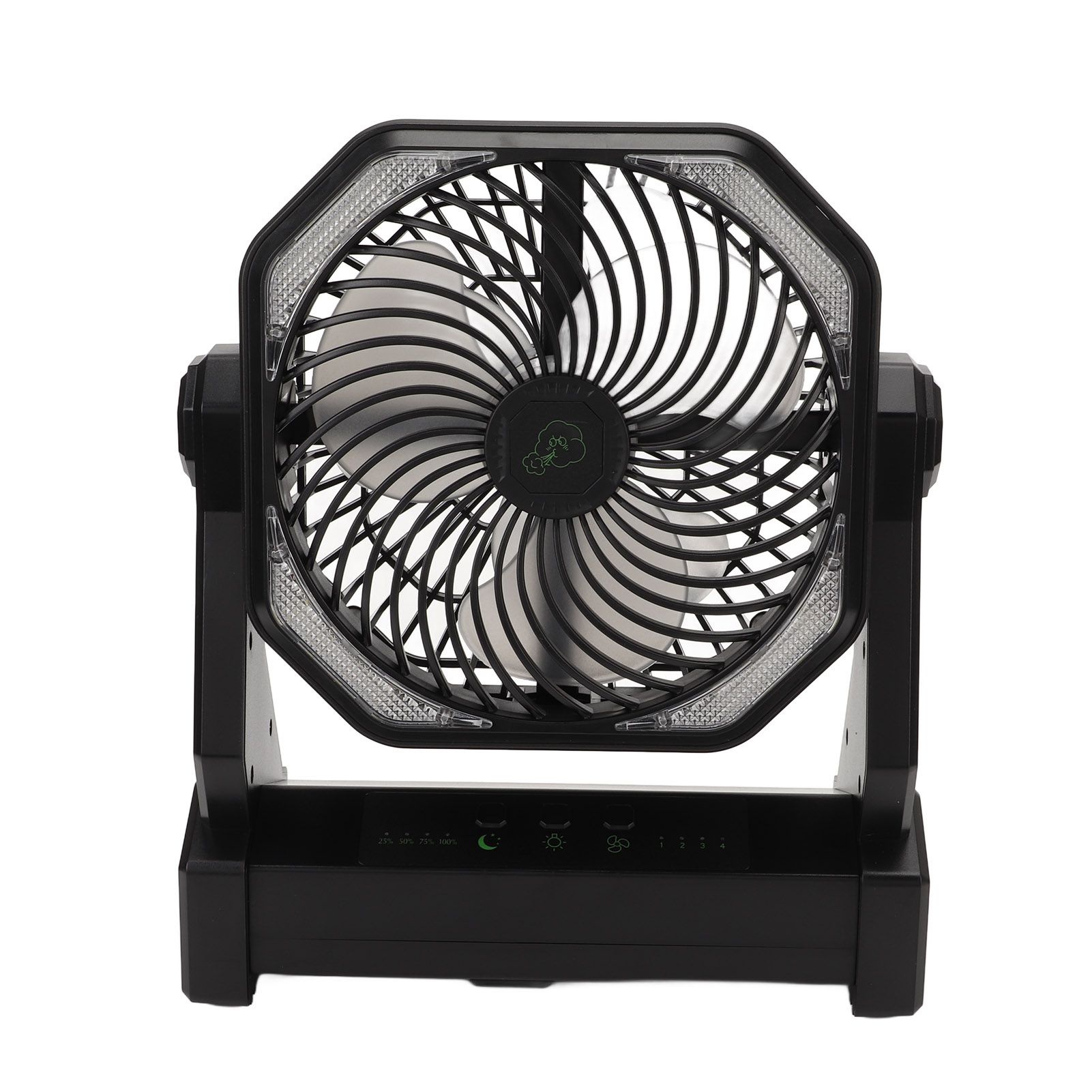 Camping Fan with LED Lantern 4 Levels 270 Degree Pivot Large Air Volume USB Rechargeable Outdoor Tent Fan with Light Hook Black - Image 7