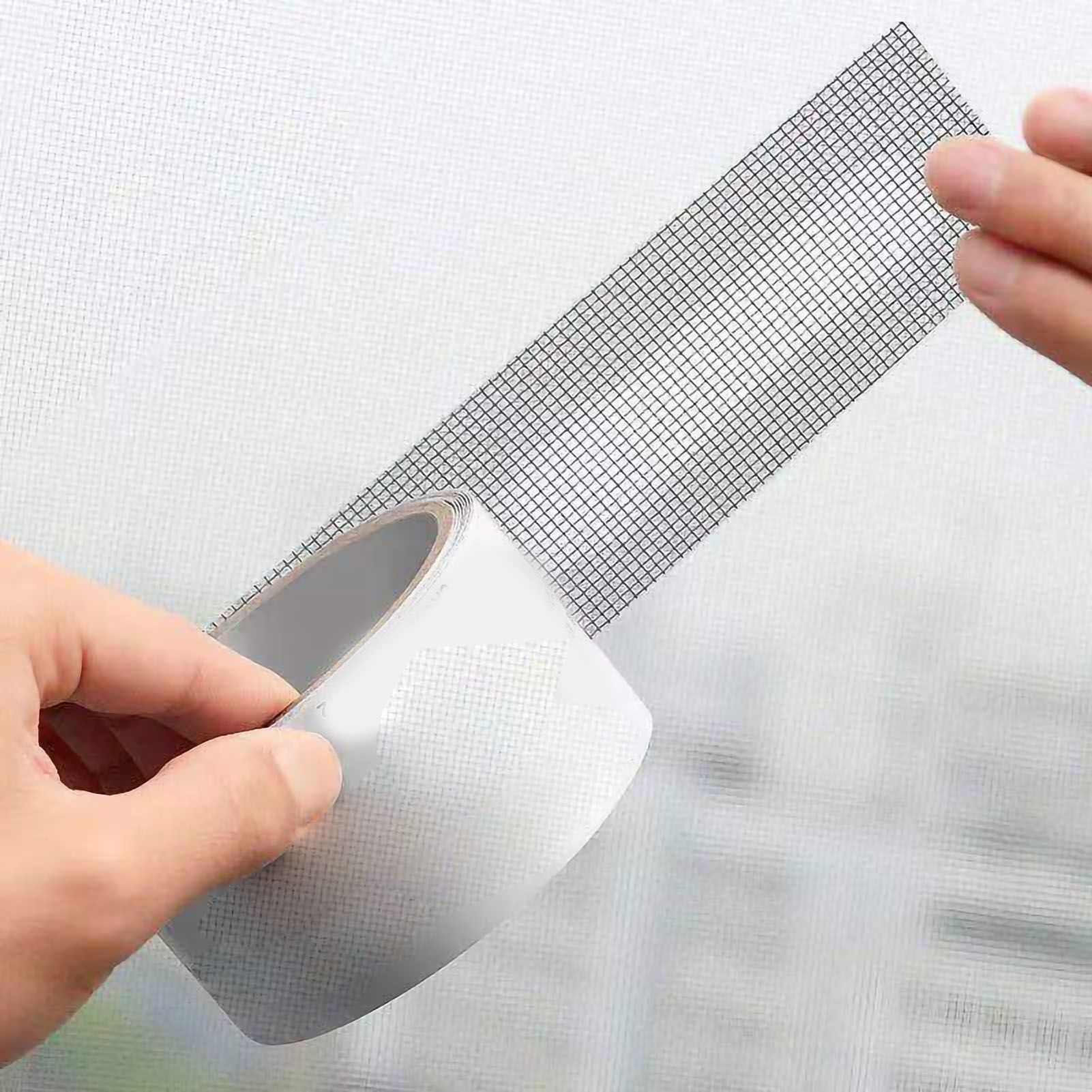 Window Screen Repair Fill Hole Self Adhesive Fine Mesh Screen Tape Mesh Repair for Mosquito Repellent 5cmx2m/2.0x78.7in Black - Image 1