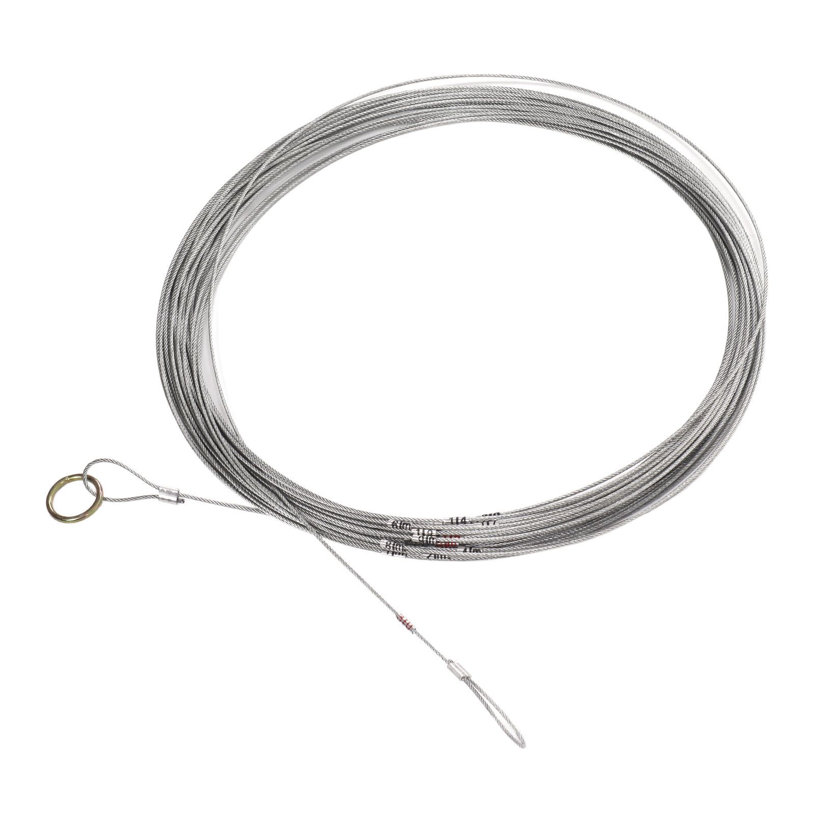 Steel Wire Measuring Rope Good Flexibility Sturdy Steel Rope Measuring Cord with Scale for Well Construction 30m/98.4ft - Image 2