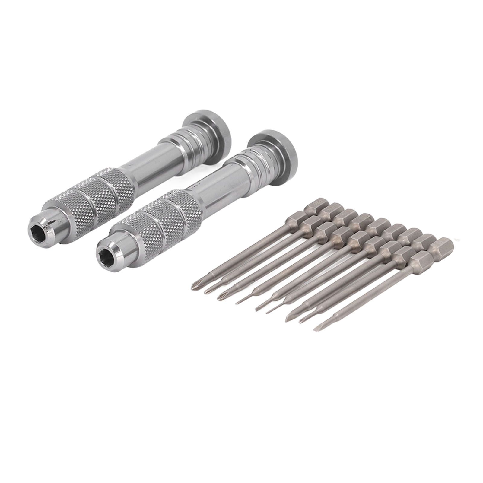Steel Slotted Screwdriver Set with 9 Bits 2 Handles Hand Tool for Camera Lens Computer Electrical Maintenance - Image 3