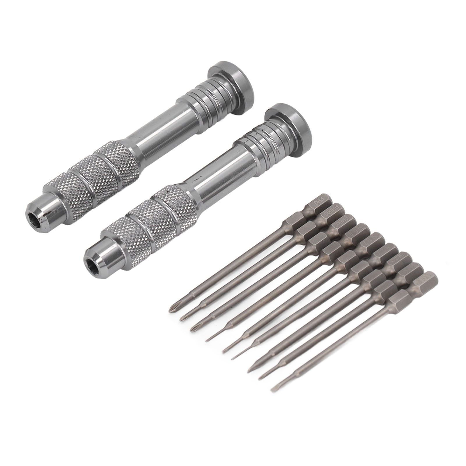Steel Slotted Screwdriver Set with 9 Bits 2 Handles Hand Tool for Camera Lens Computer Electrical Maintenance - Image 6