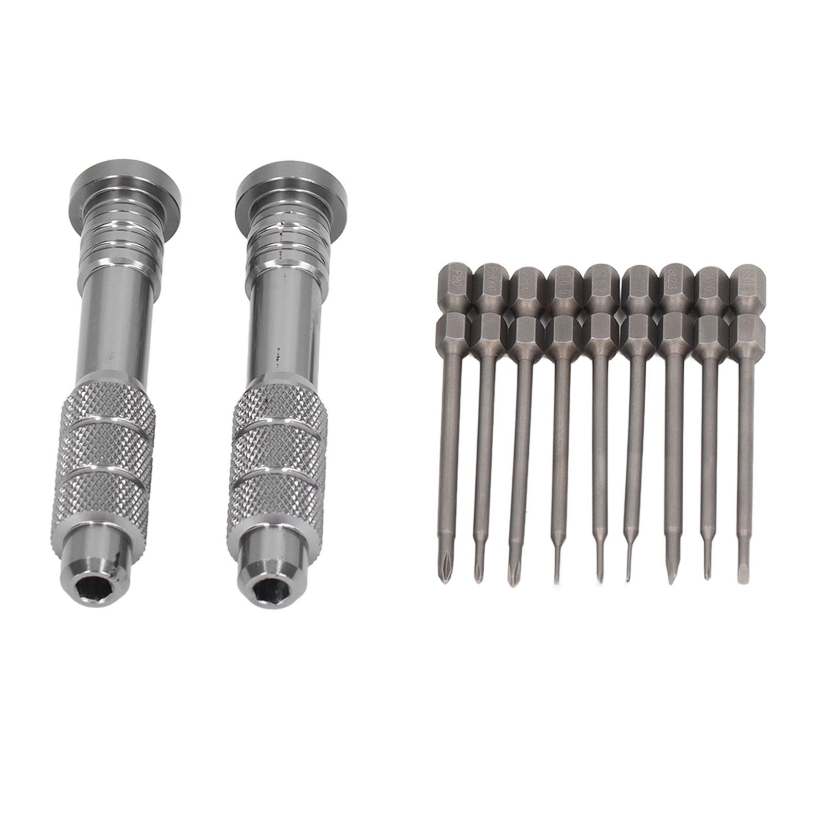 Steel Slotted Screwdriver Set with 9 Bits 2 Handles Hand Tool for Camera Lens Computer Electrical Maintenance - Image 7