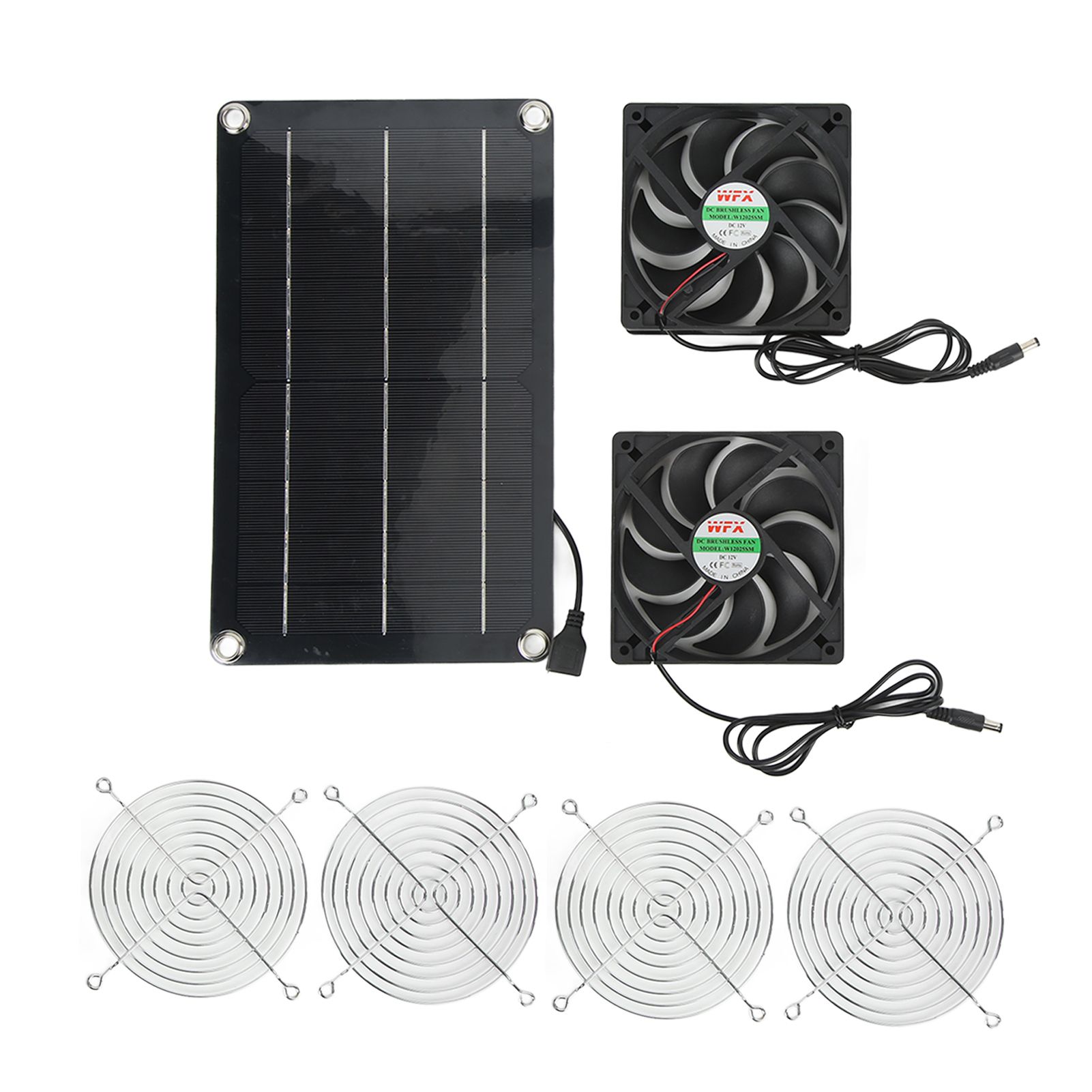 Solar Fan Portable Safe Environment Friendly Dual Exhaust Fan with Solar Panel for Pet House DC 12V - Image 5