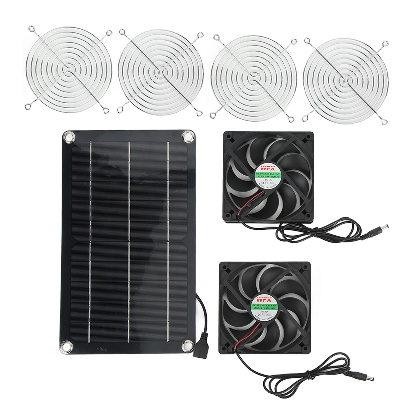 Solar Fan Portable Safe Environment Friendly Dual Exhaust Fan with Solar Panel for Pet House DC 12V - Image 6