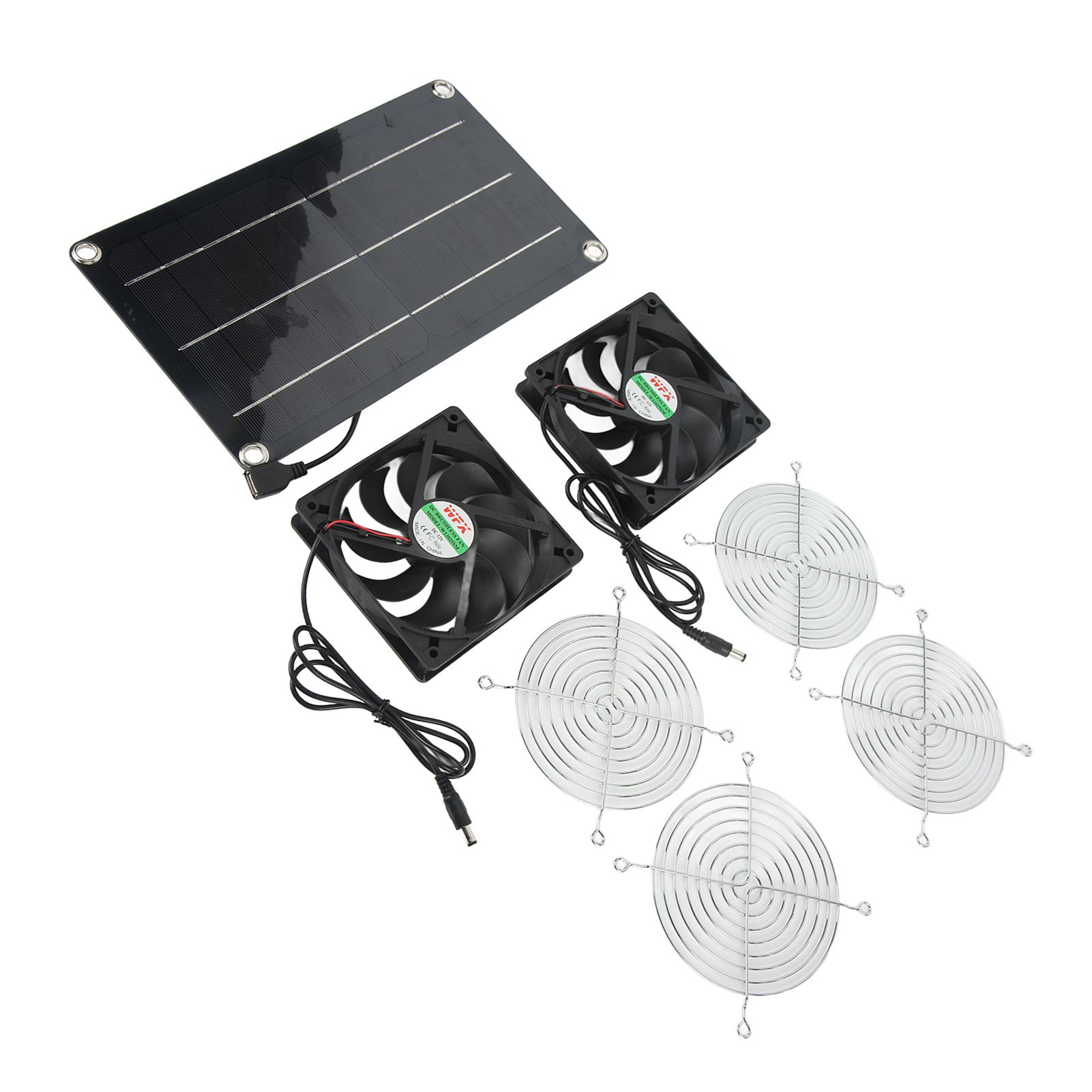 Solar Fan Portable Safe Environment Friendly Dual Exhaust Fan with Solar Panel for Pet House DC 12V - Image 8
