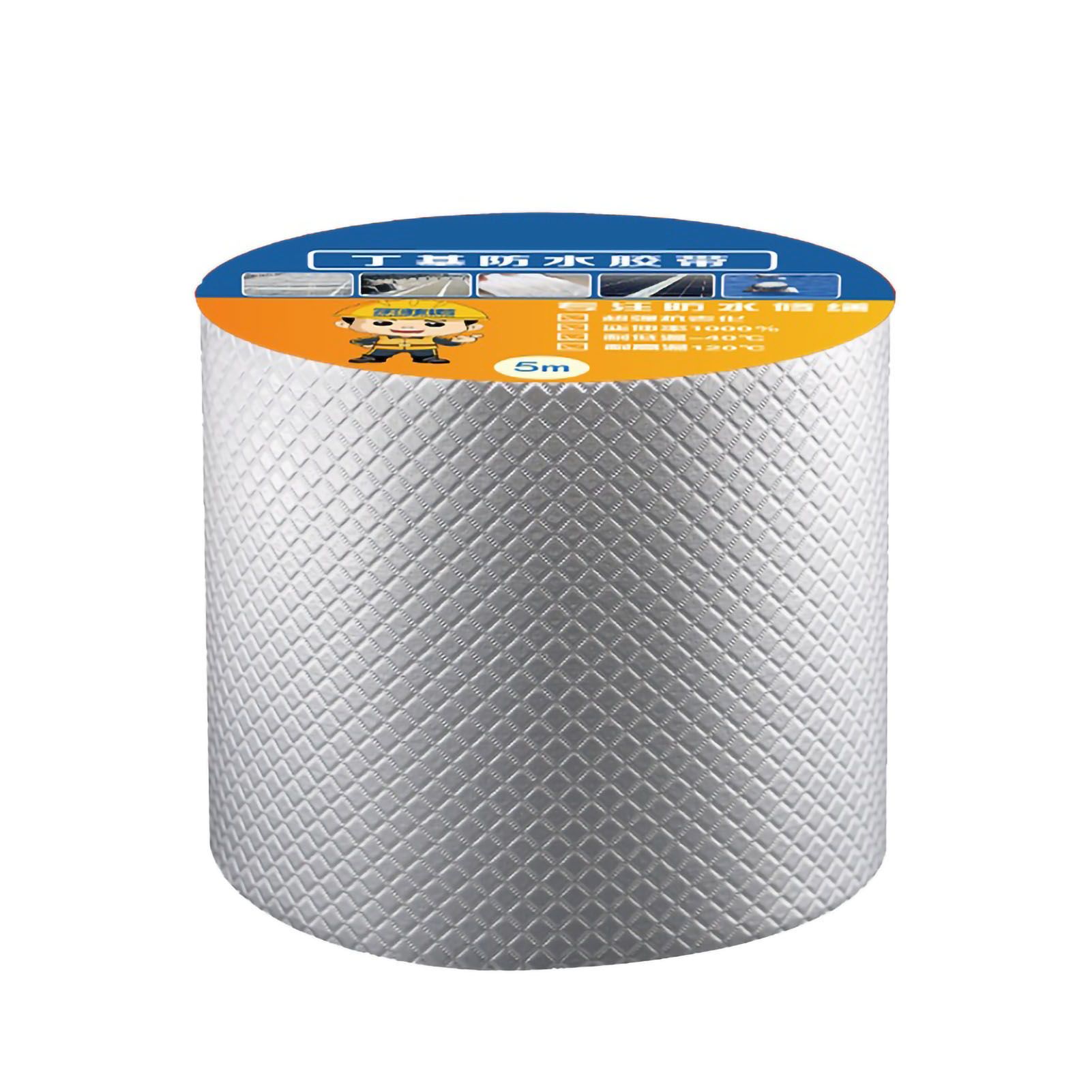 Butyl Waterproof Sealing Tape Aluminum Foil Leak Proof Butyl Sealing Strip Sealant Tape Multi Use for Repairing 5cmx5m/1.97x196.85in - Image 1
