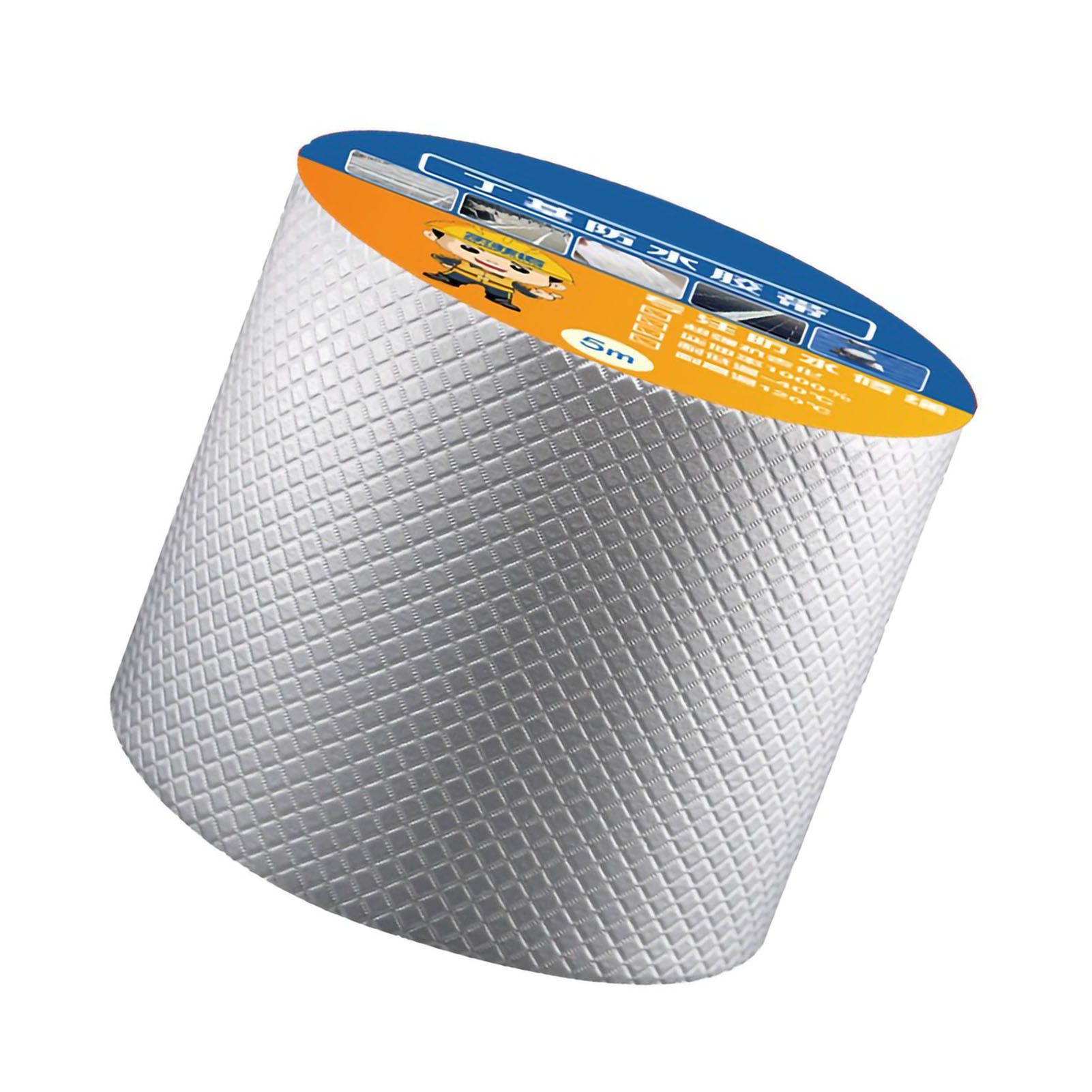 Butyl Waterproof Sealing Tape Aluminum Foil Leak Proof Butyl Sealing Strip Sealant Tape Multi Use for Repairing 5cmx5m/1.97x196.85in - Image 4
