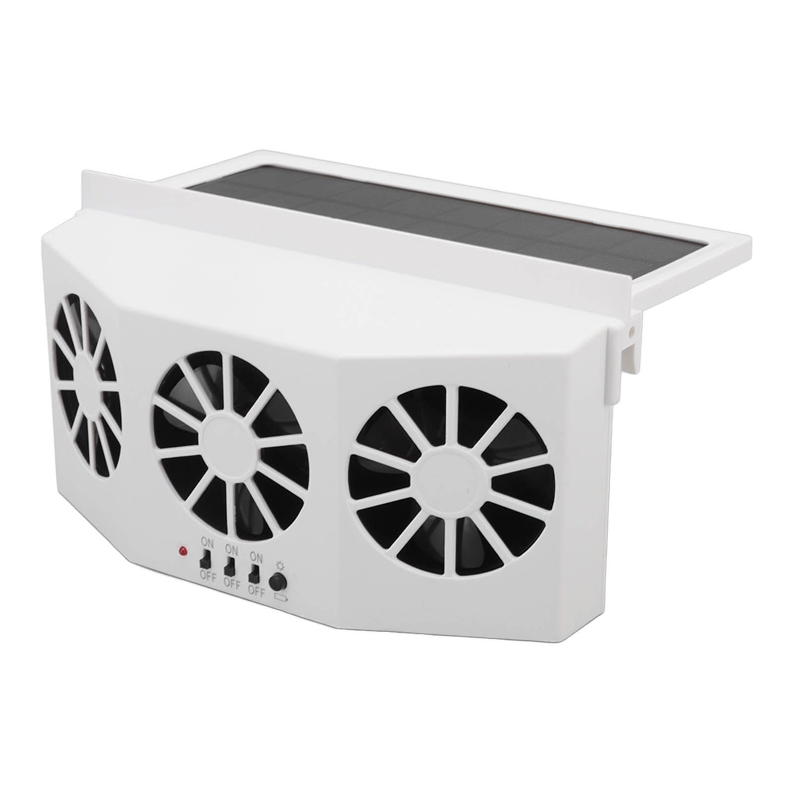 Solar Powered Car Cooler Large Wide Angle 3 Fans Deodorant Energy Saving Car Exhaust Ventilation Fan White - Image 5