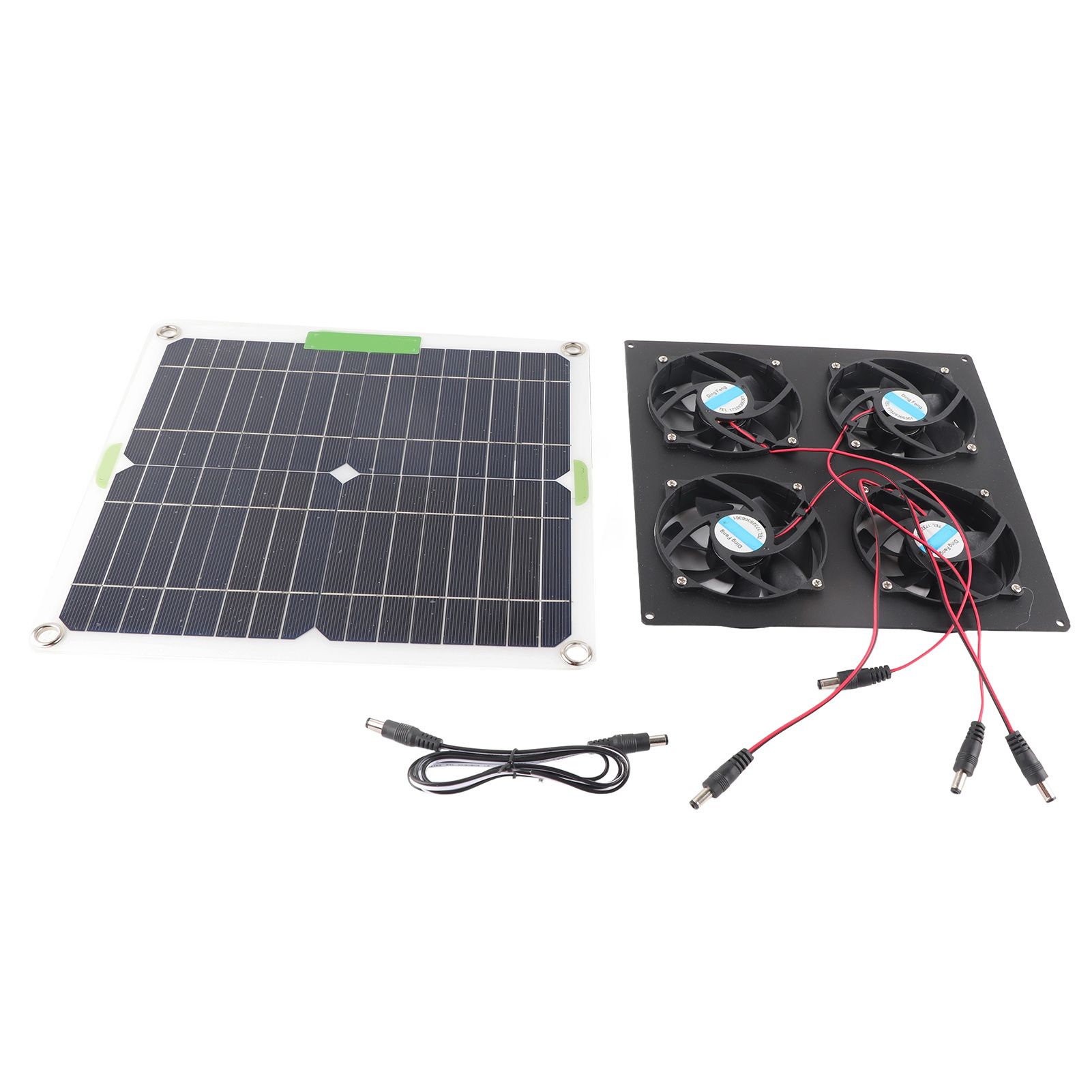 Solar Panel Fan Kit Waterproof Monocrystalline Silicon Solar Fan 4 Ports Ventilator Exhaust Fan for Greenhouses - Image 1